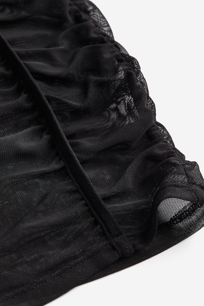 Robe moulante froncée - Noir/Beige clair/batik - 5