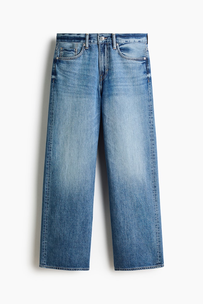 Loose Straight Jeans - Dark denim blue/Denim blue/Dusty denim blue/Light denim blue/Beige/Denim brown - 1
