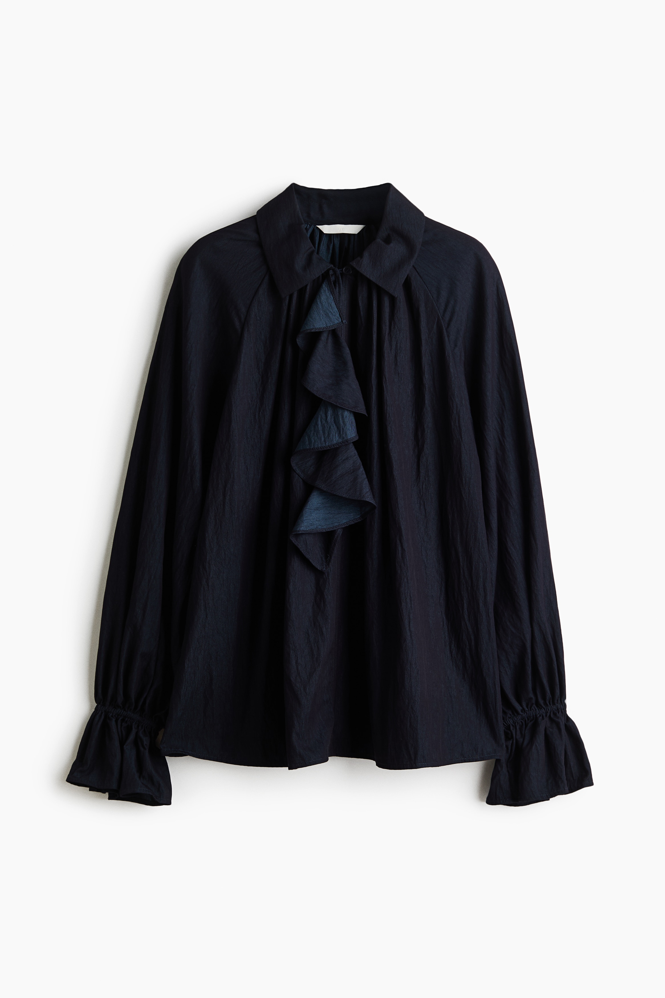 Flounced viscose-blend blouse