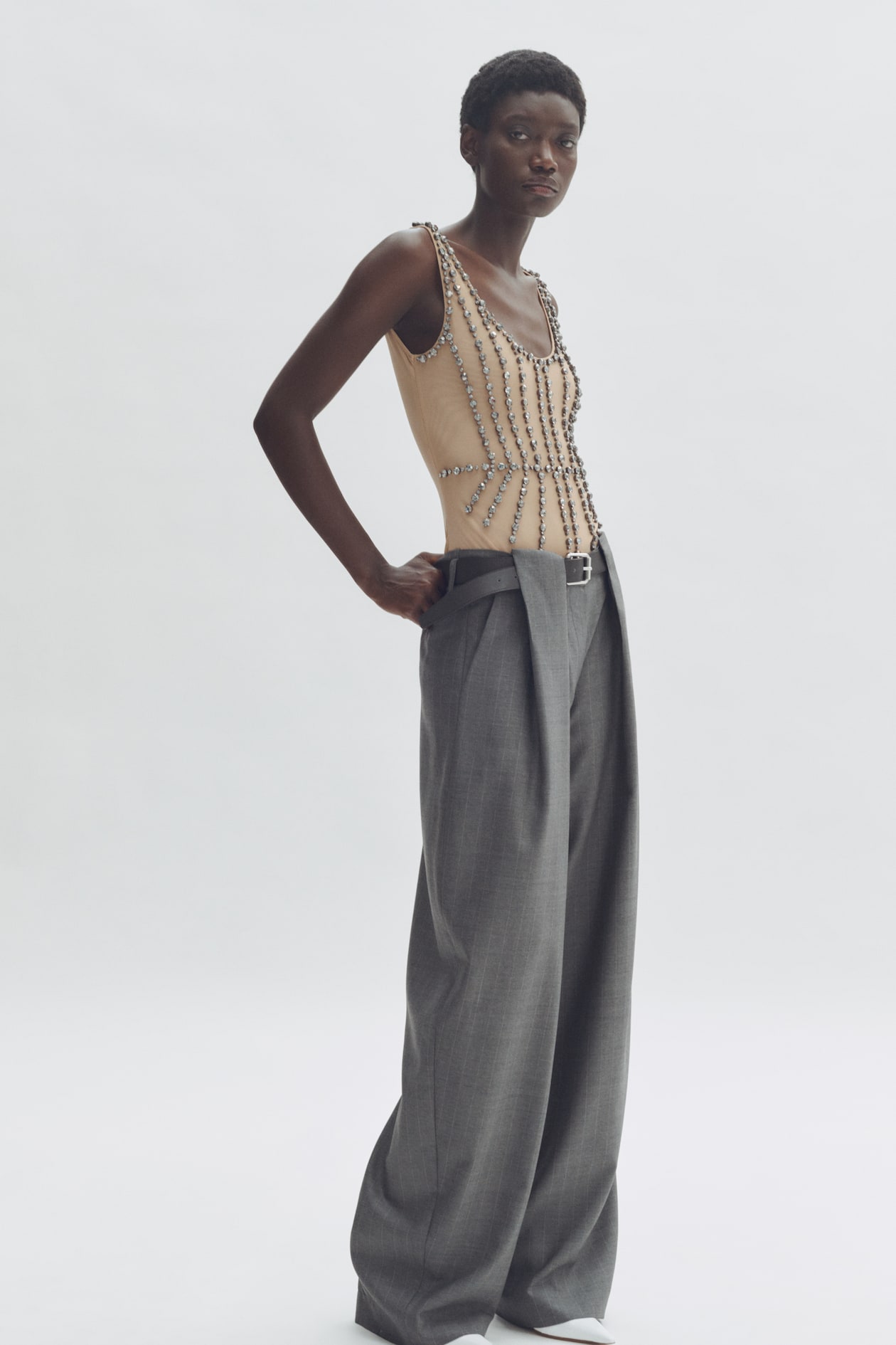 Crystal-Embellished Mesh Bodysuit - image 2