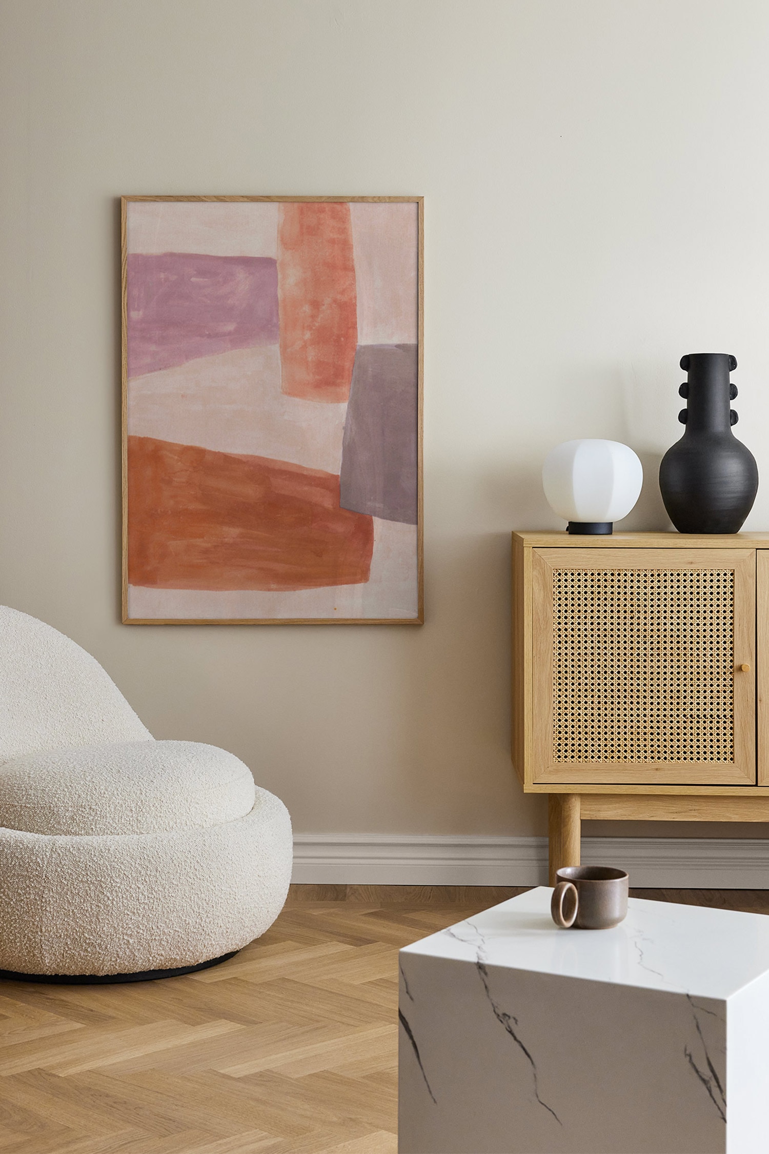 Tangerine Plakat - Pomarańczowo/różowy