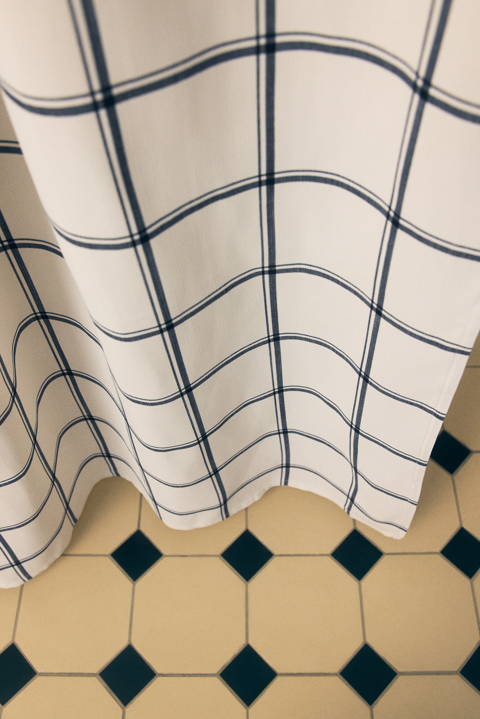 Rideau de douche à motif - Crème/carreaux - 1