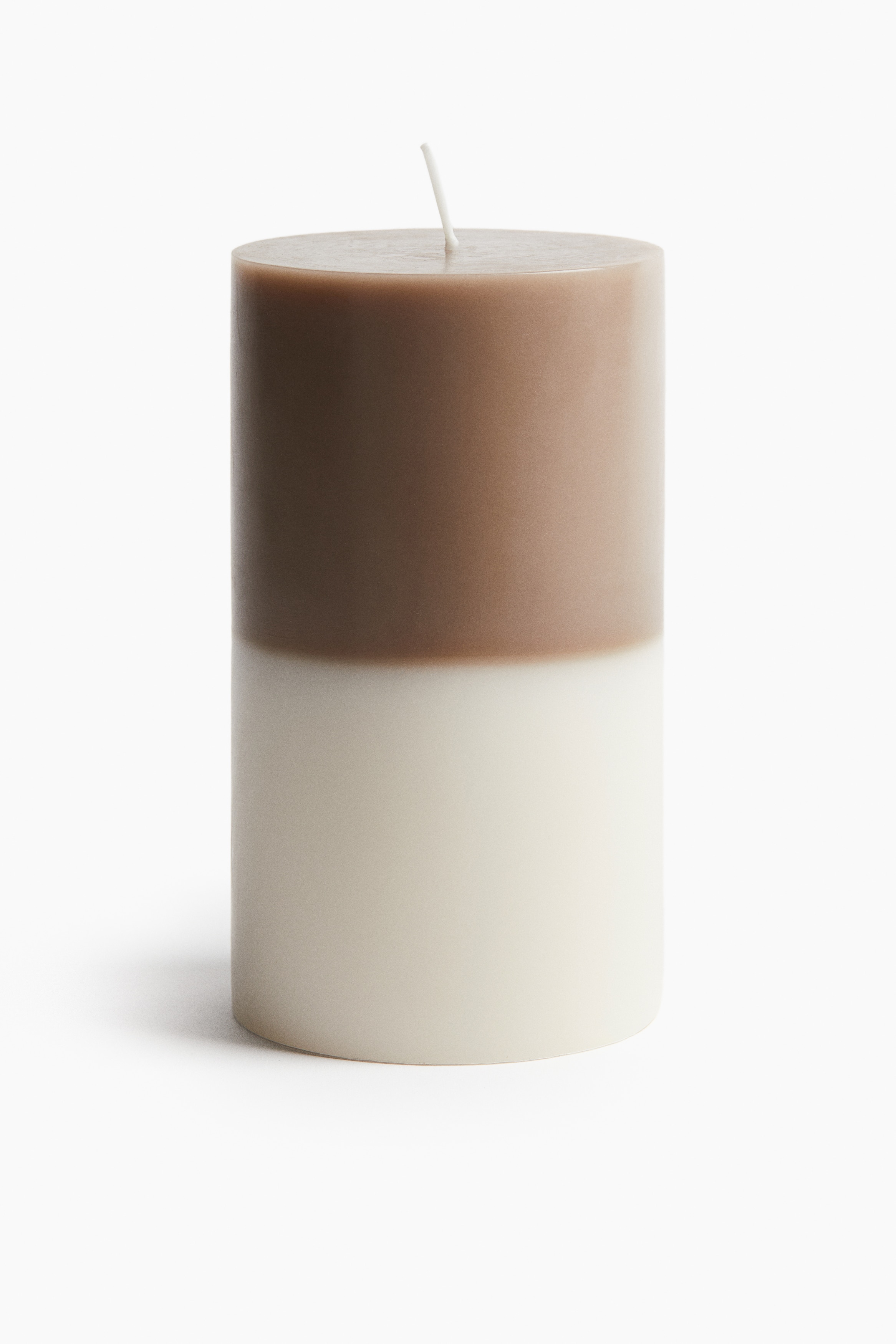 H&M Home  - Large pillar candle - Taupe/White