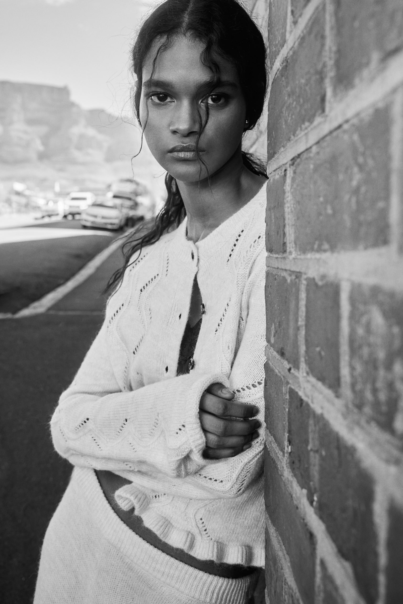 Pointelle-Knit Cardigan - Light beige - 2