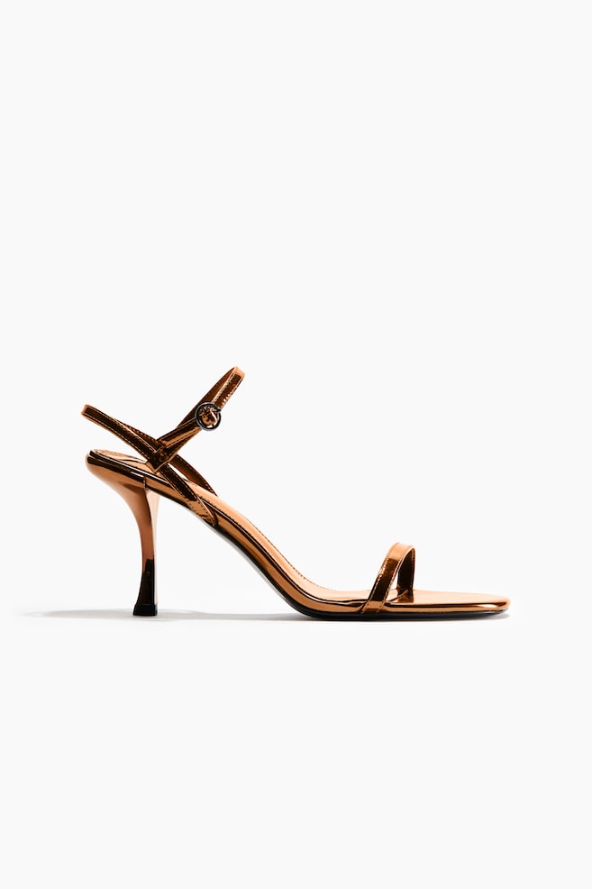 Heeled strappy sandals - Bronze-coloured/Black - 1