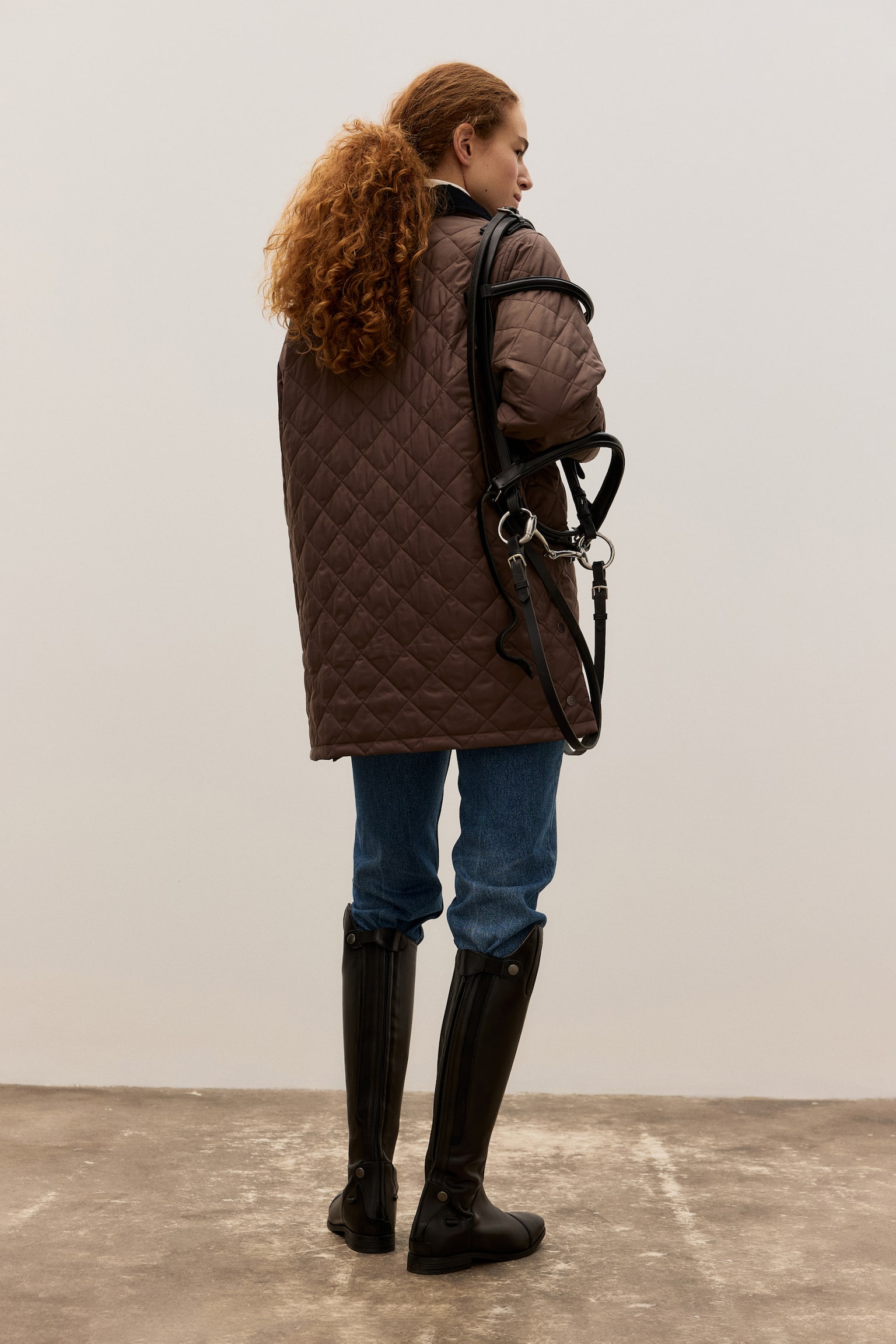 Quilted stable jacket - Brown - 5