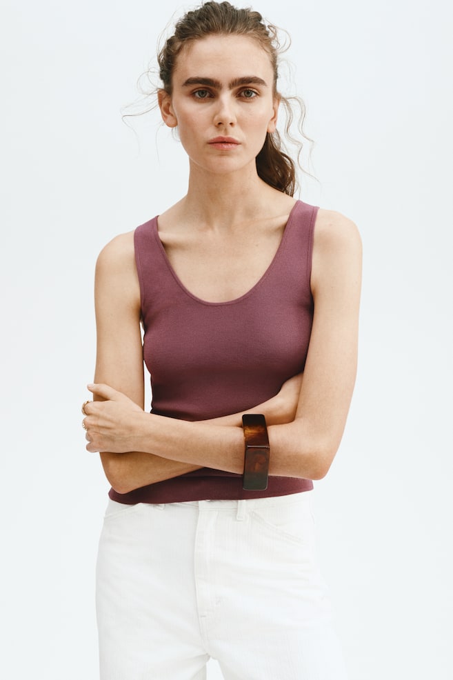 Canotta in maglia-Rosa scuro - 4