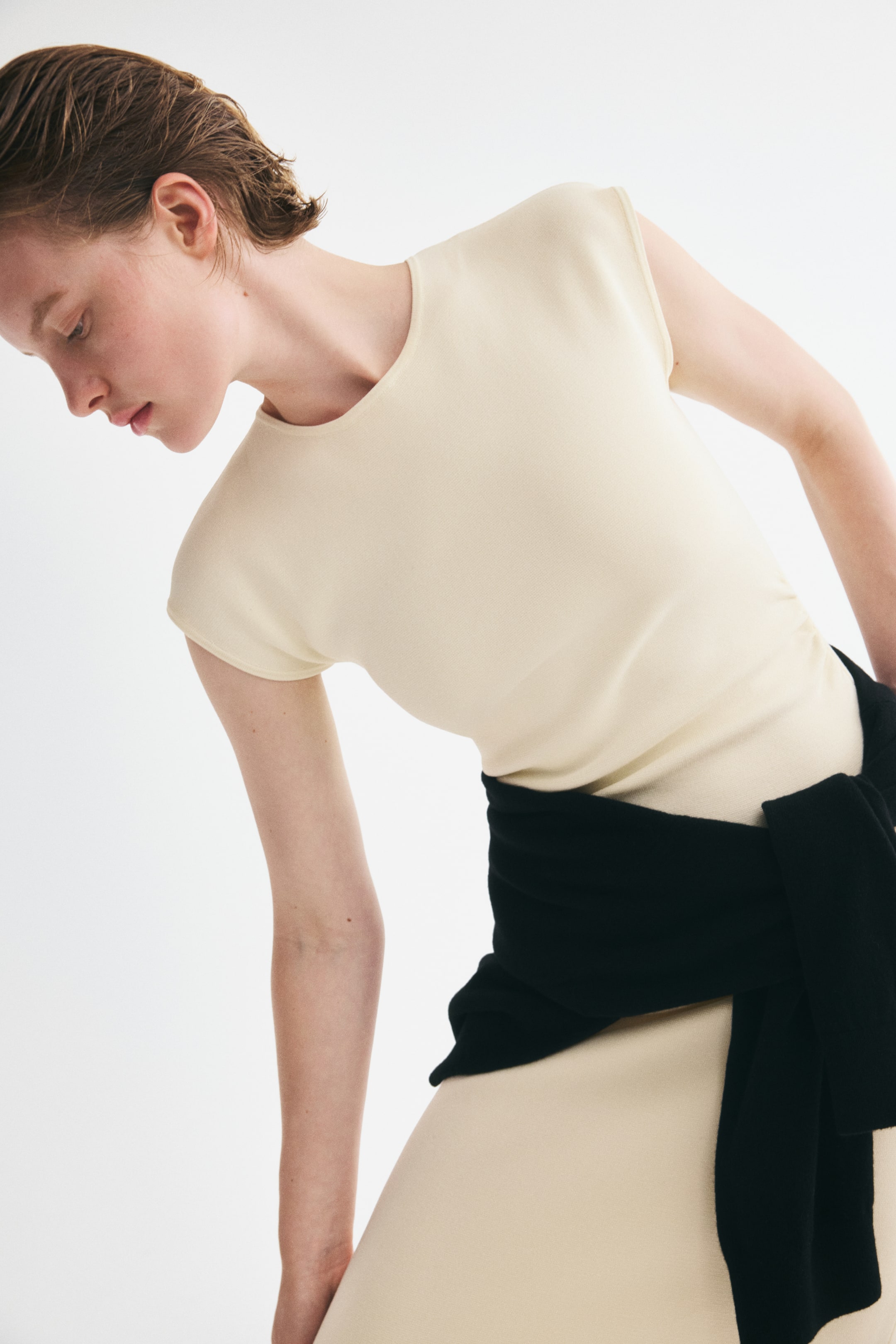Robe midi à effet drapé