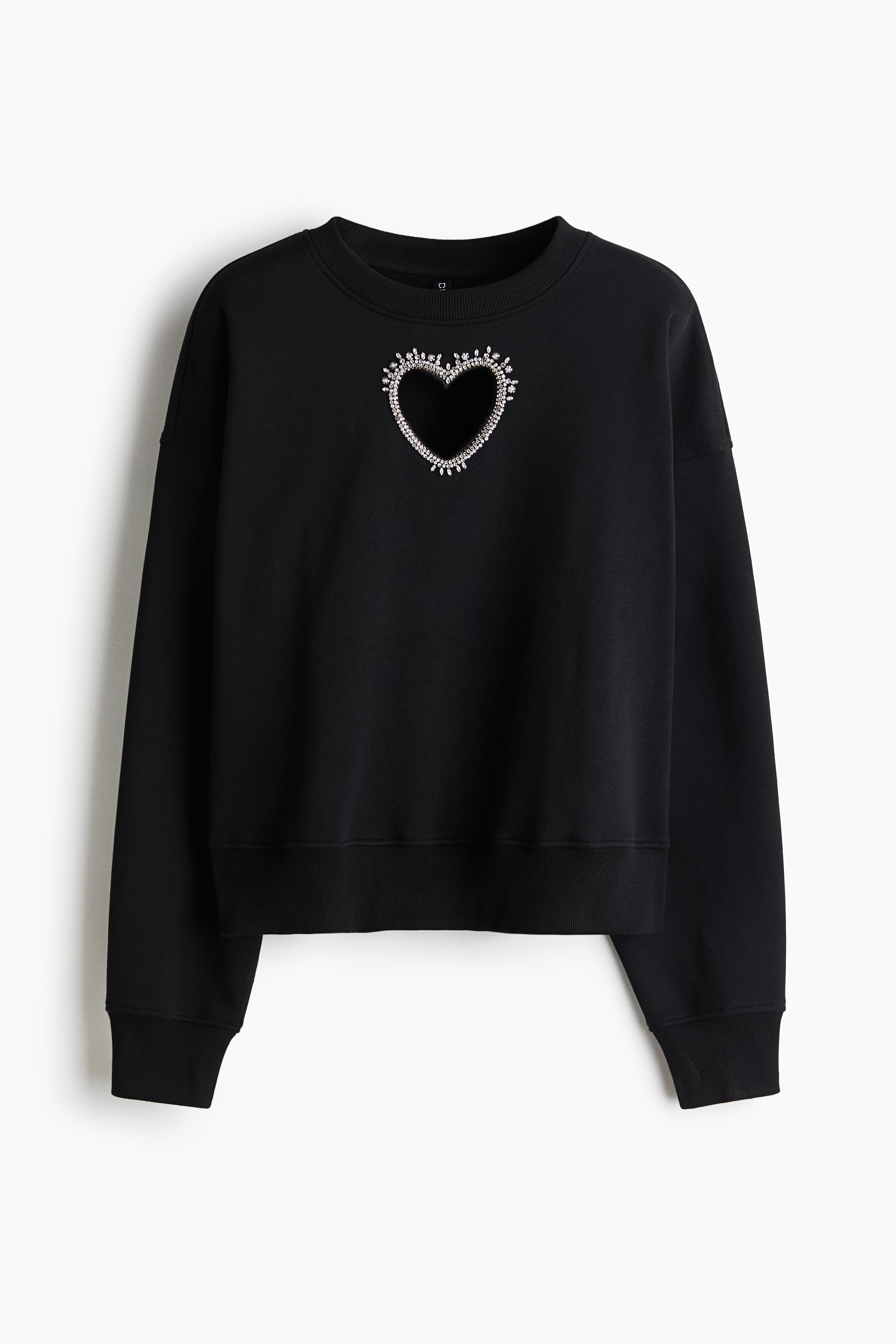 Decorative Design Sweater - Black/Heart/Burgundy