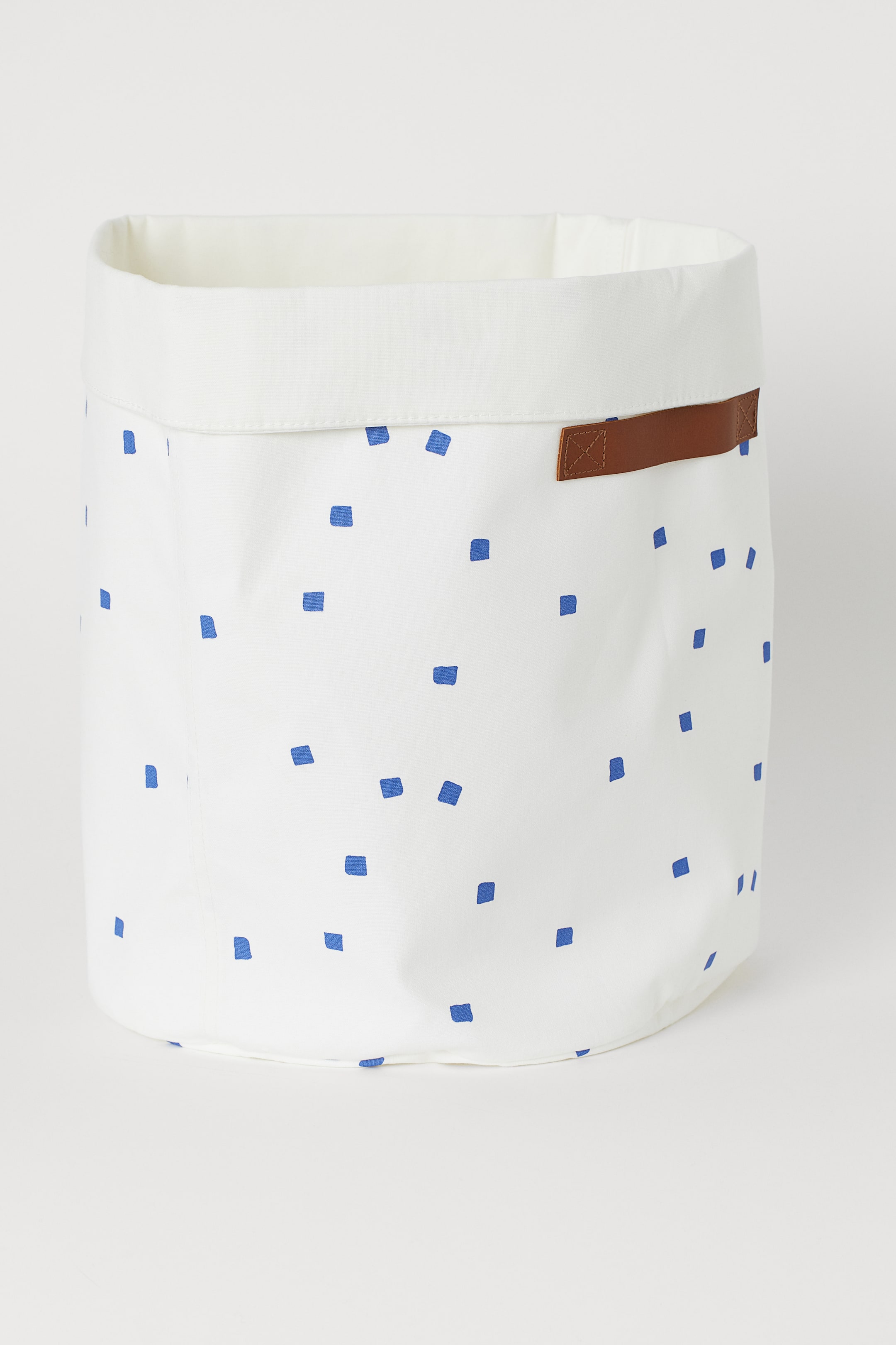 Προβολή μεγαλύτερης εικόνας: Canvas storage basket - White/Blue patterned - Home All | H&M GR 1