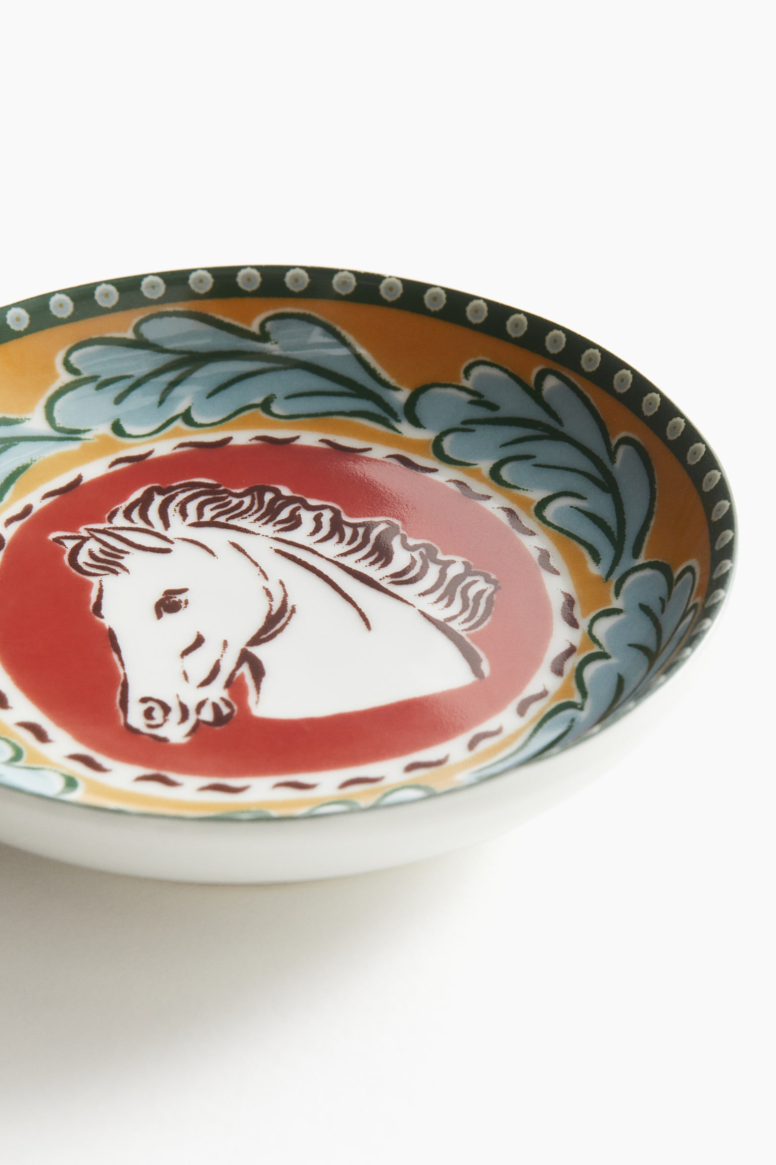 Small porcelain plate - Red/Horse - 2