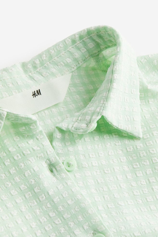 Tie-detail shirt - Light green/Gingham checked/Bright pink/White - 3