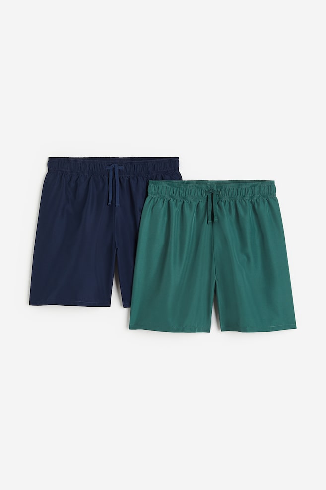 2-pack swim shorts - Navy blue/Dark green/Khaki green/Lime green/Orange/Navy blue/Blue/Black/dc - 1