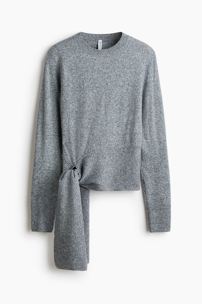 Jersey con lazada - Gris jaspeado/Azul marino - 1