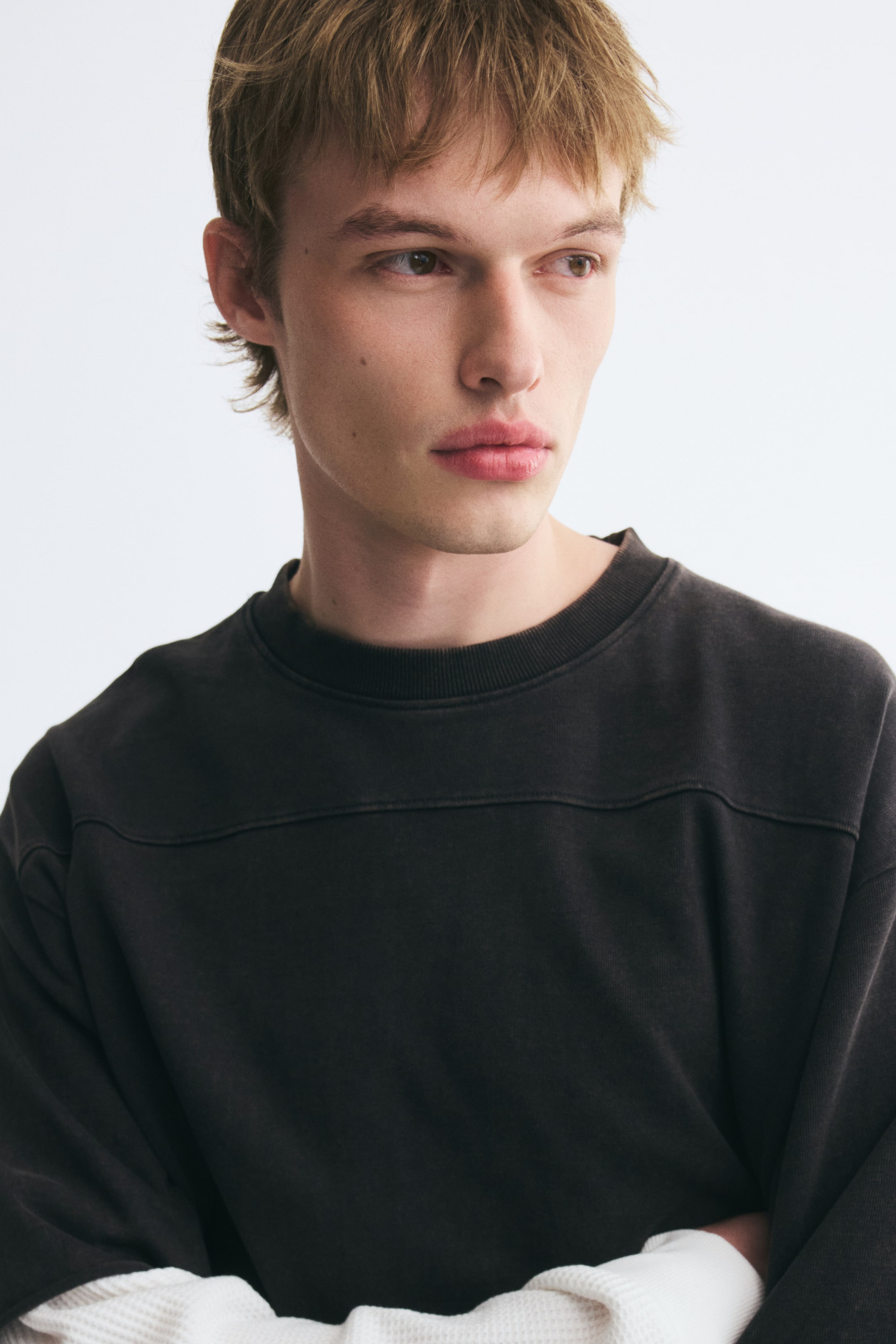 Oversized-Fit Layered Long-Sleeved T-Shirt