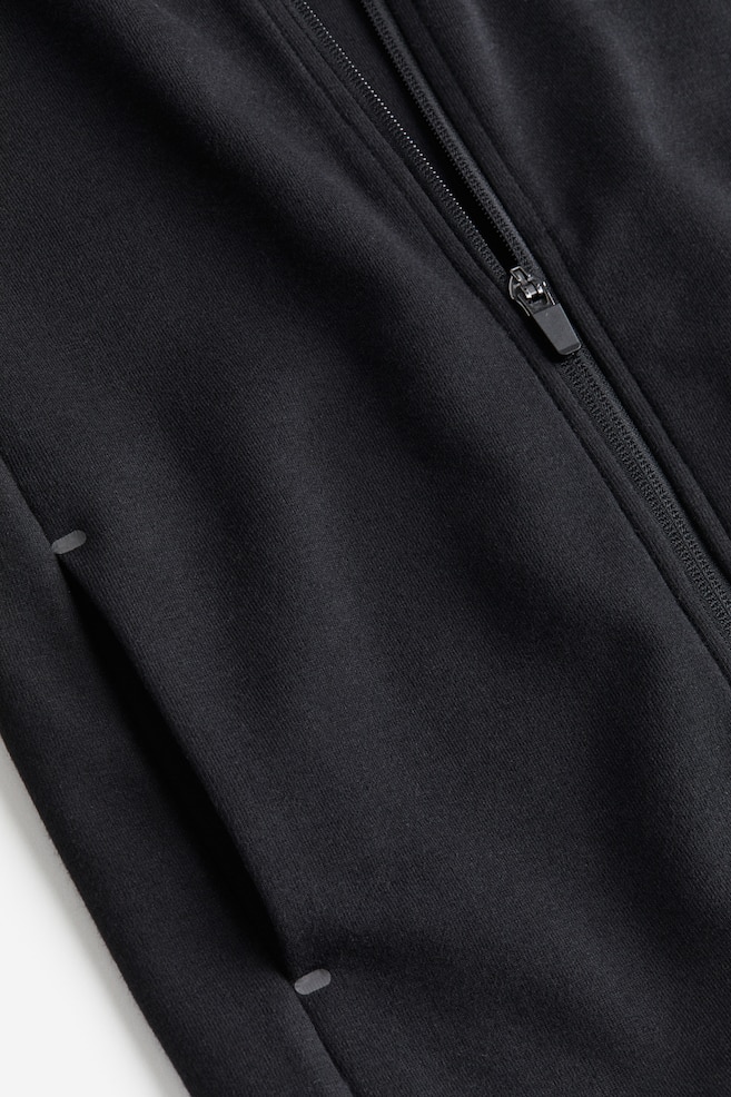 Zip-through sports hoodie - Black/Dark grey marl/Light grey marl - 3