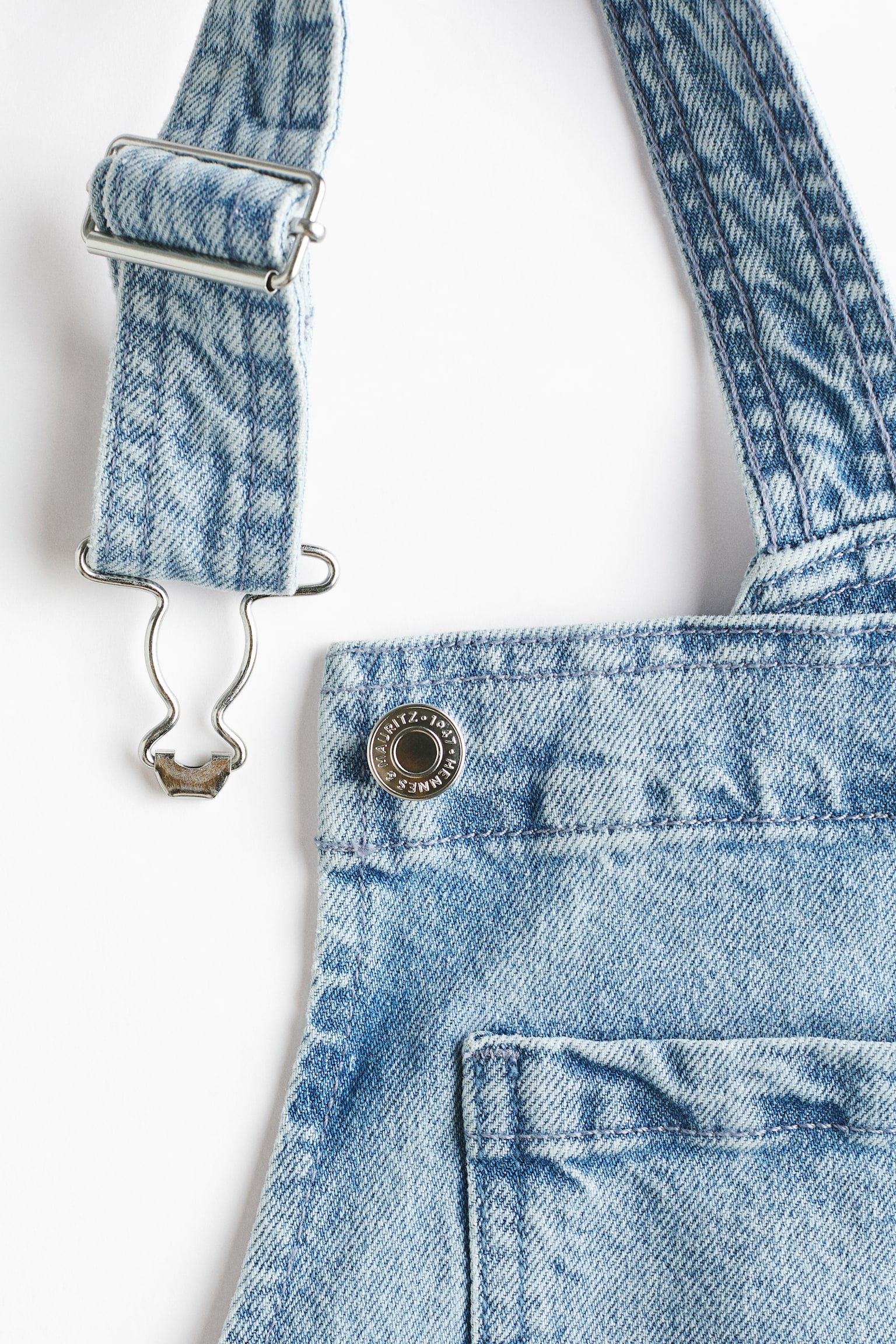 MAMA Dungaree shorts - Light denim blue/Denim blue/Pinstriped - 5