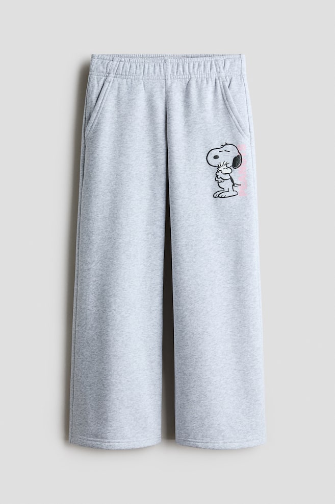 Joggers en french terry con diseño - Gris jaspeado claro/Snoopy - 1