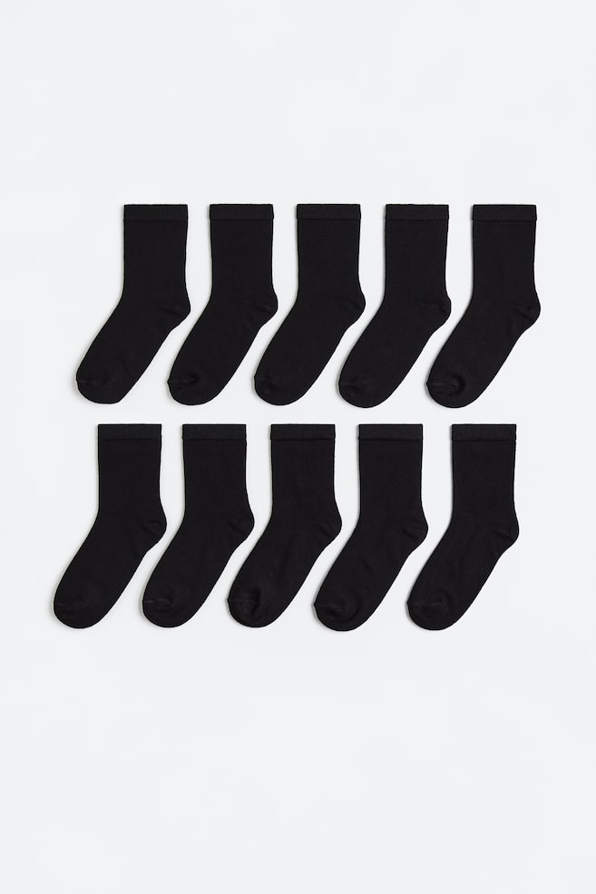 10er-Pack Socken - Schwarz/Hellblau/Taubenblau/Khakigrün/Beige/Schwarz/Beigemeliert/Weiß/Graumeliert/Schwarz - 1