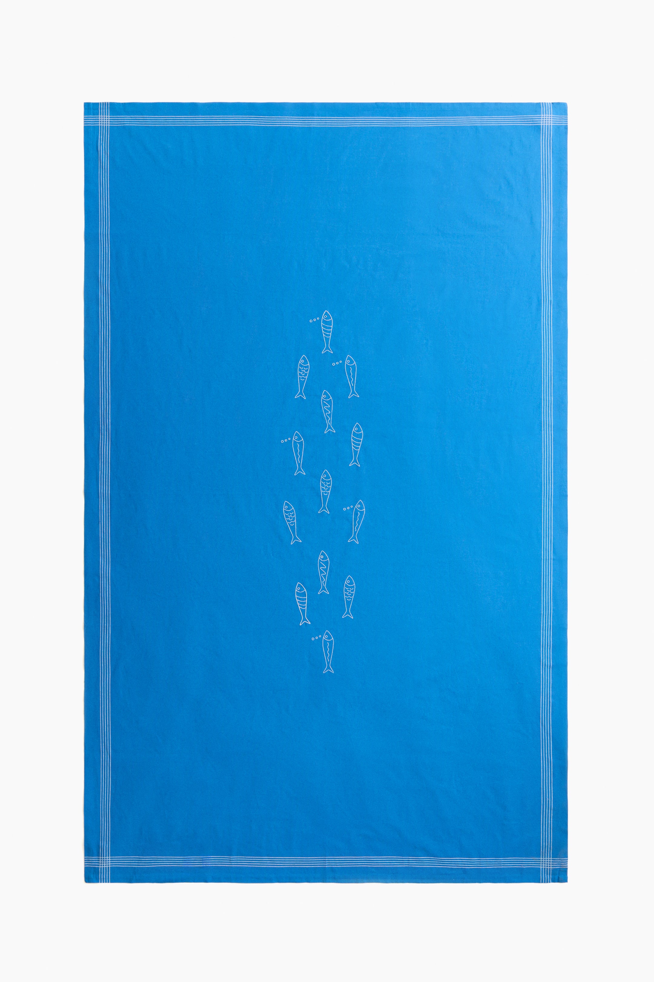 Embroidered-Motif Linen-Blend Tablecloth