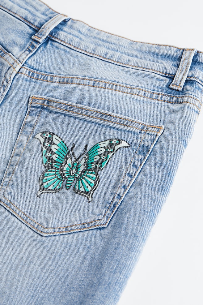90s Mom Jeans - Light denim blue/Butterflies - 7