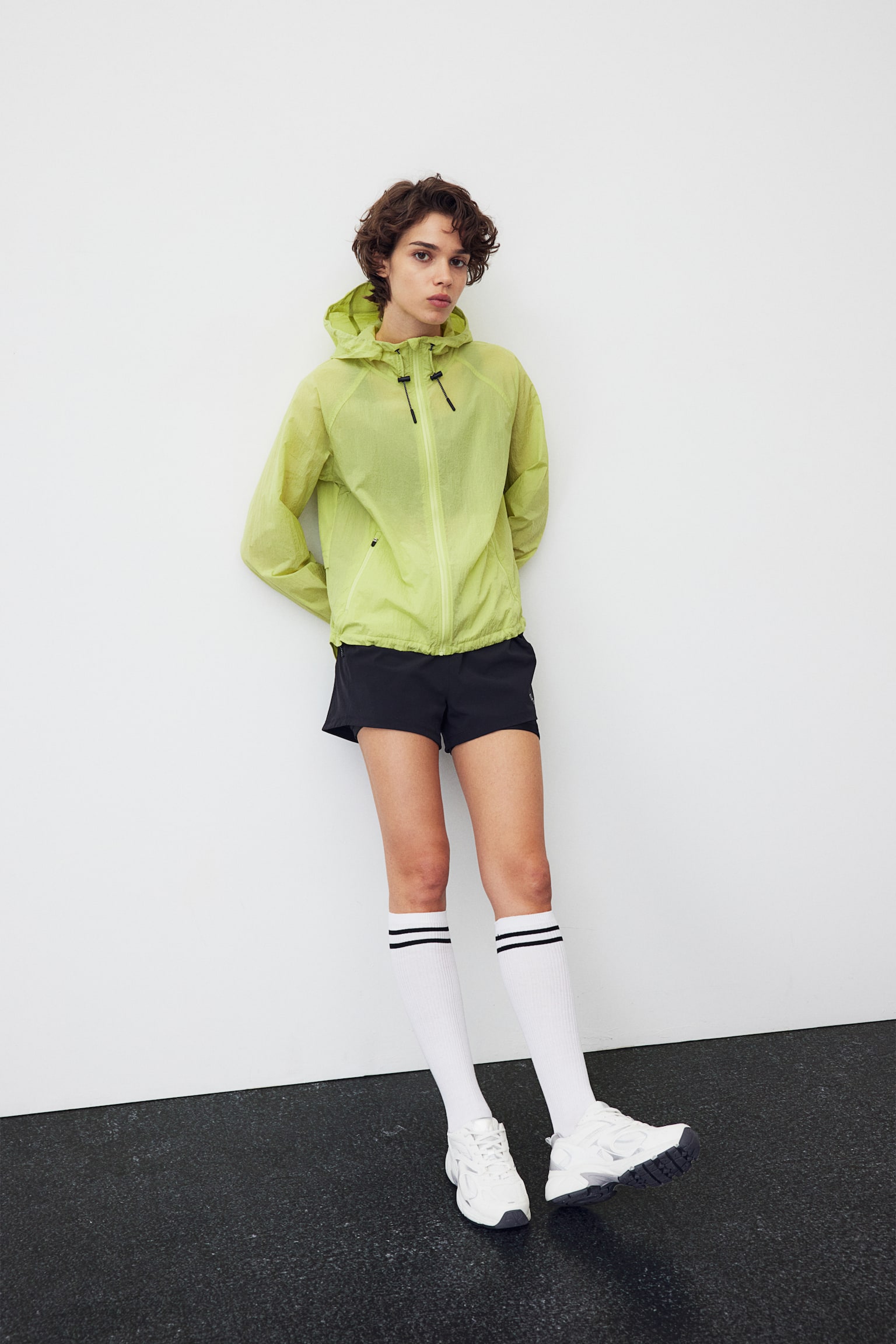 Hooded Running Jacket - Neon green - 7