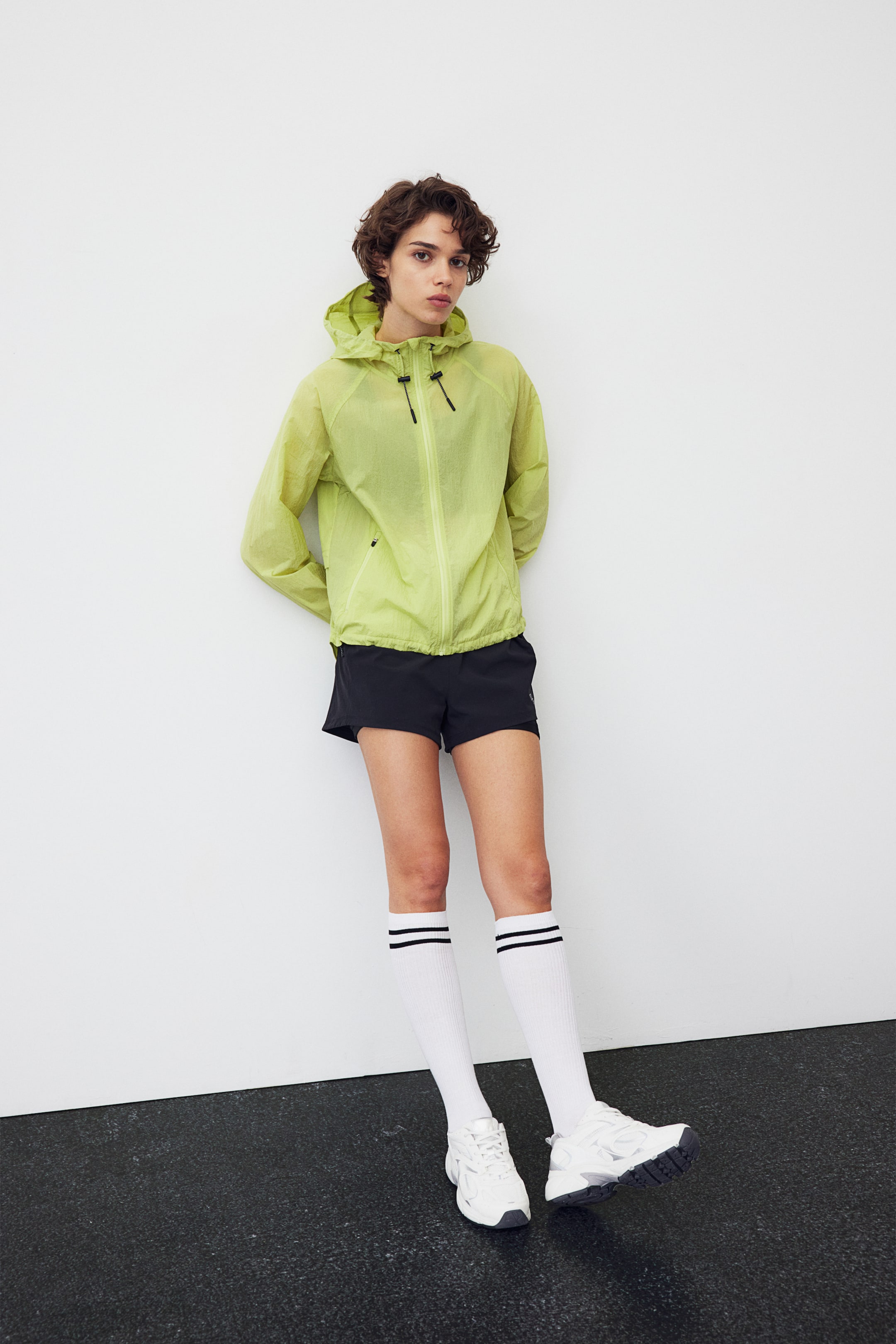 Hooded Running Jacket - Neon green - Ladies | H&M US