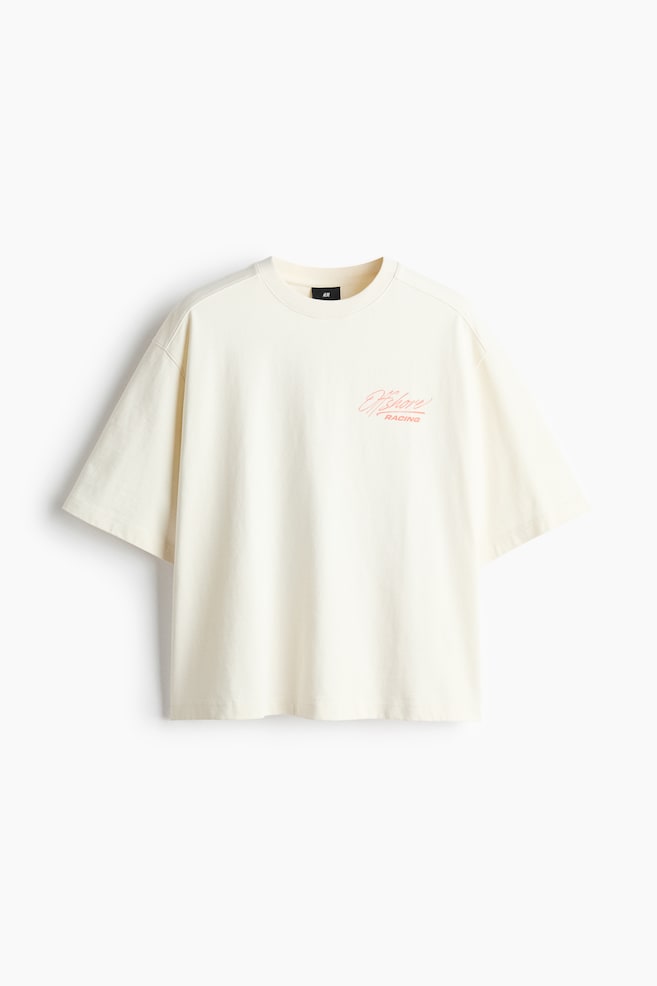 Oversized Fit Boxy-style T-shirt - Cream/Off Shore Racing/Pink/Coral pink/Off Shore Racing - 1