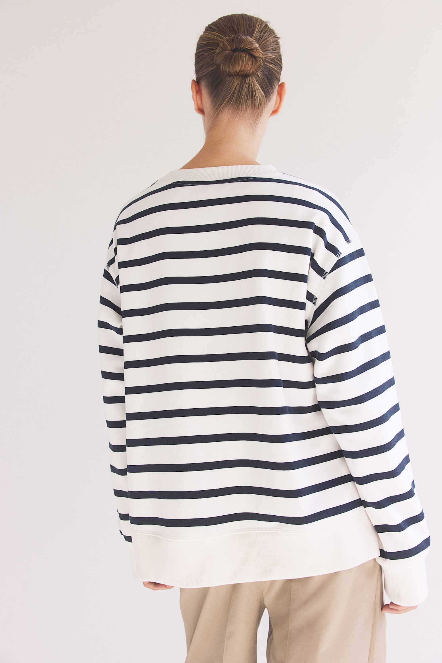 MAMA Sweatshirt - White/Striped/Light grey marl - 3