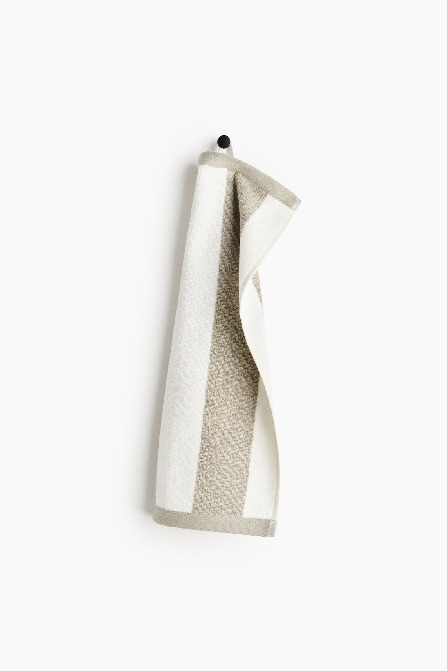 Striped cotton terry guest towel - Light khaki green/Striped/Sage green/Striped/Dark brown/Striped/Black/Striped/Light taupe/Striped/Dusty brown/Striped/Light dusty blue/Striped/Dark khaki green/Striped/Powder pink/Striped/Light yellow/Striped