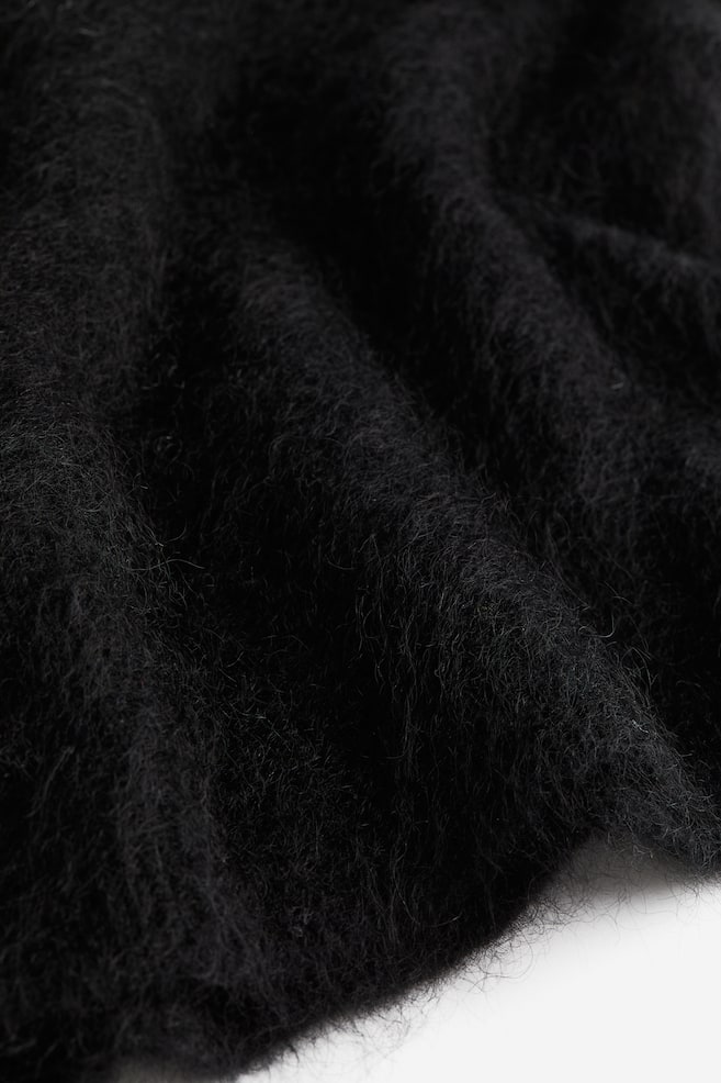 Mohair-blend knitted top - Black/Cream/Blue marl - 4