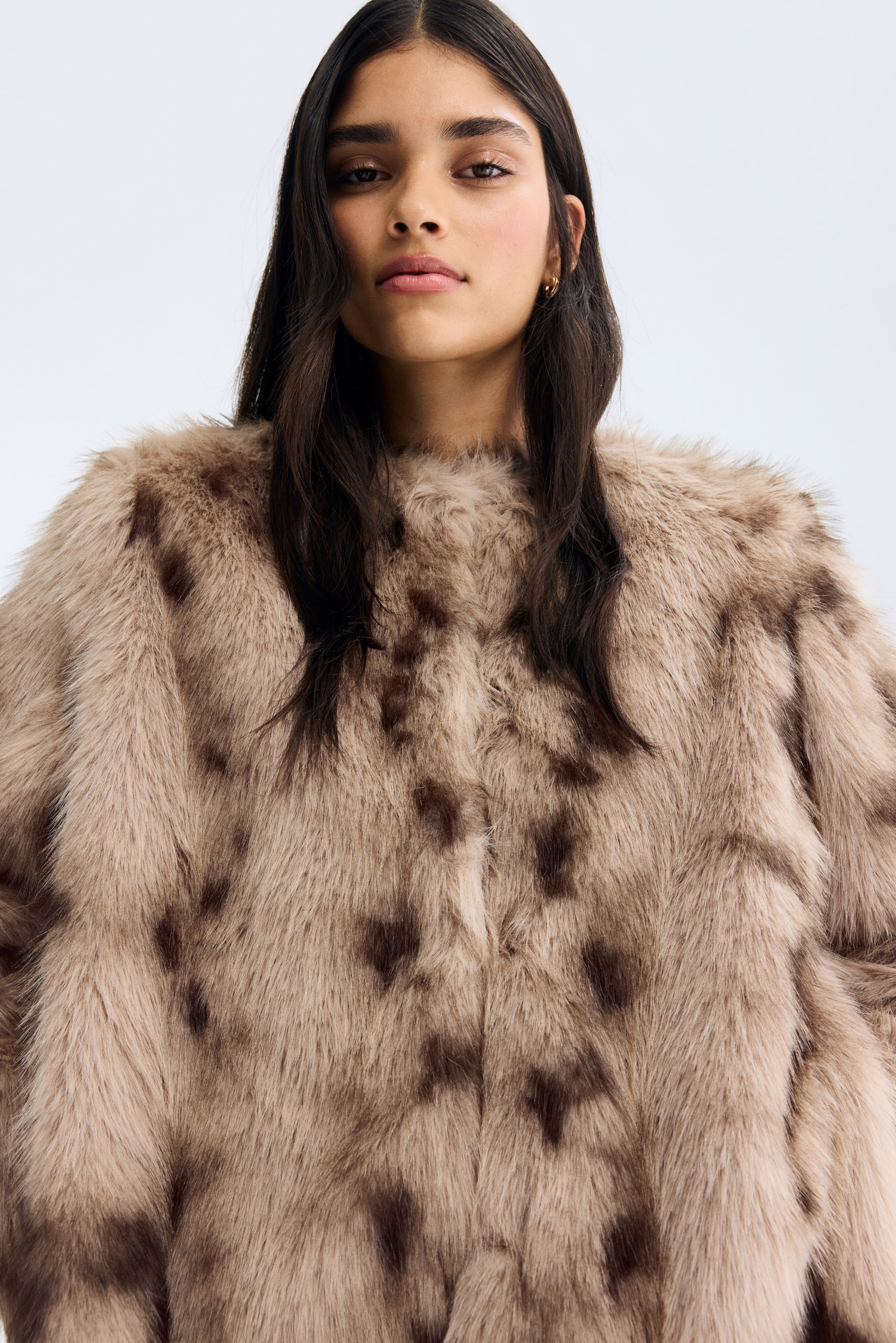 拡大画像を表示: フラッフィコート - ベージュ/スペックルド - レディース | H&M JP 1