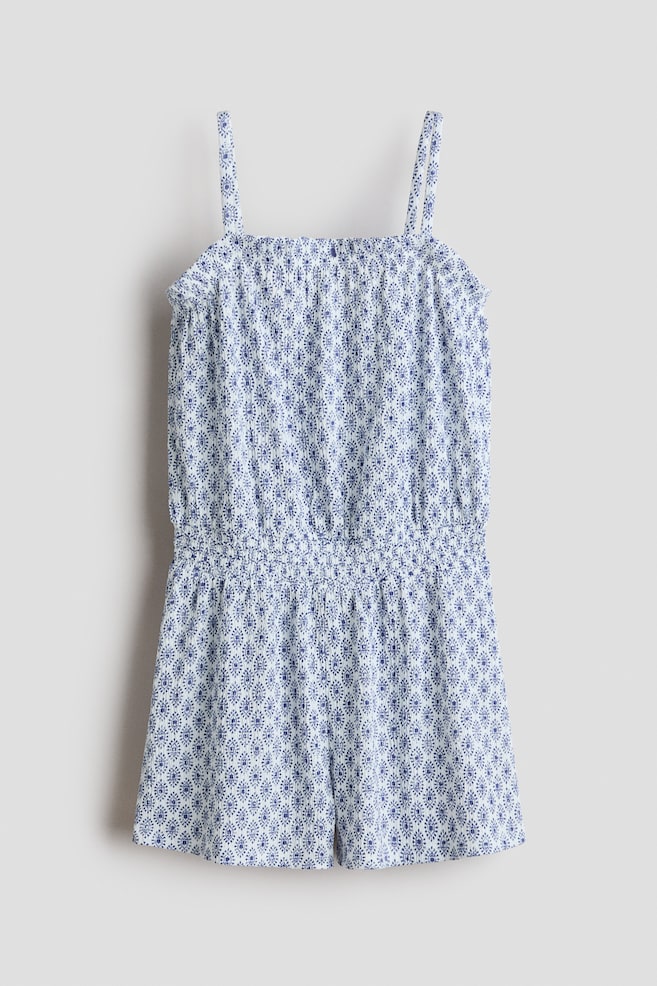 Patterned Jumpsuit-White/blue patterned - 1
