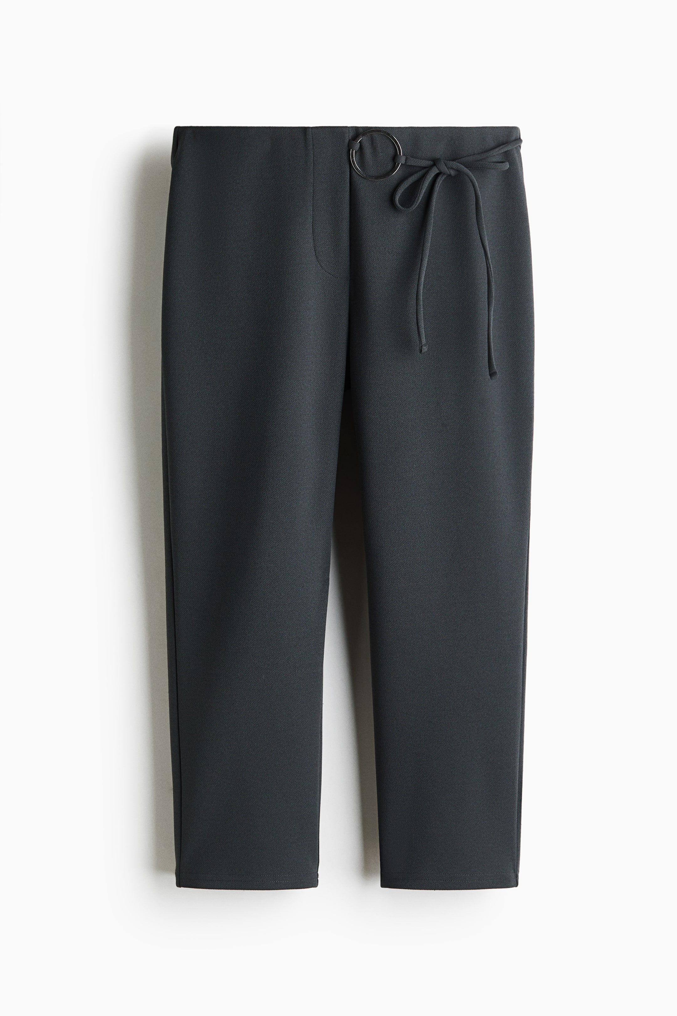 View larger image: Tie-detail capri trousers - Dark grey - Ladies | H&M 1