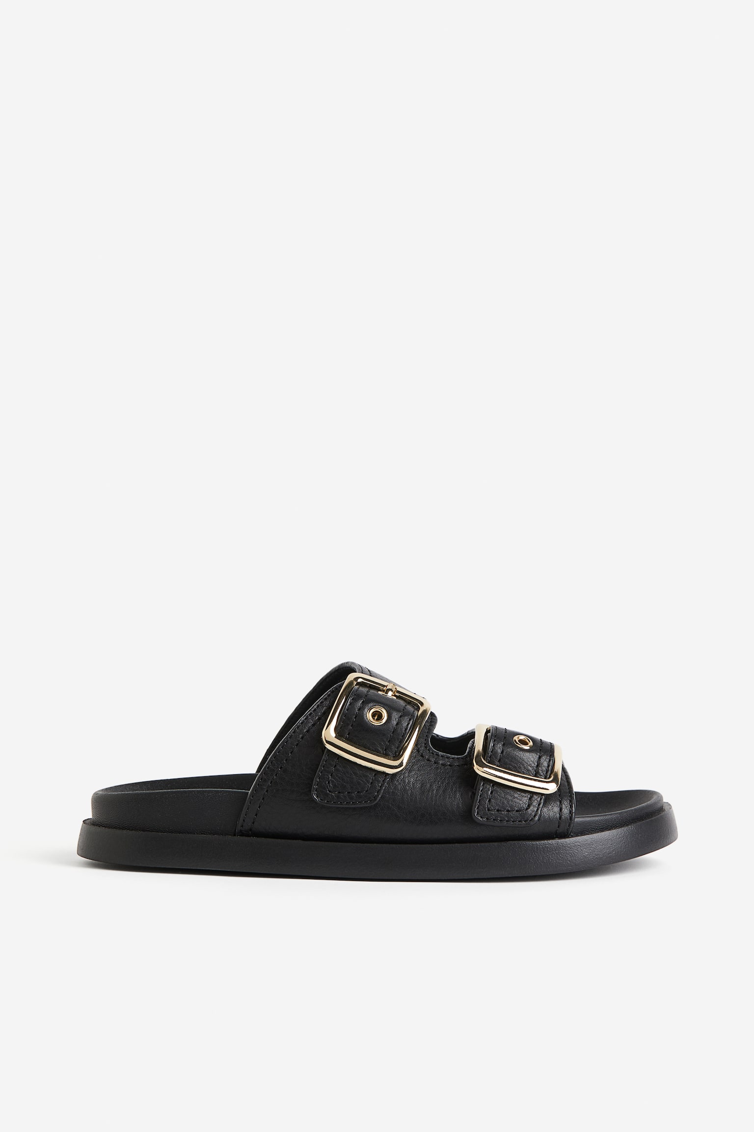 Leather Sandals - Black - 3