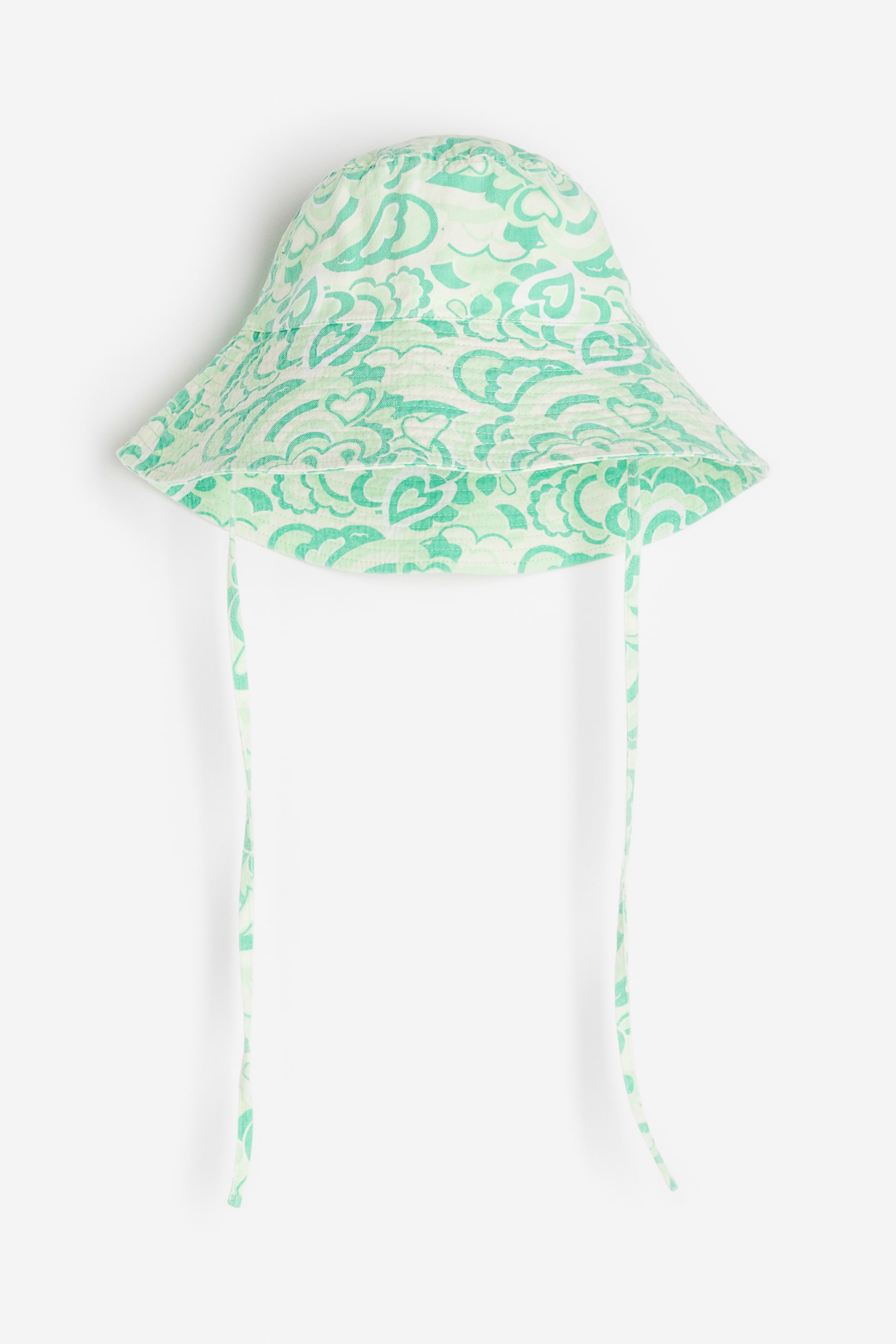 Tie-detail sun hat - Light green/Patterned/Pink/Floral/White - 1