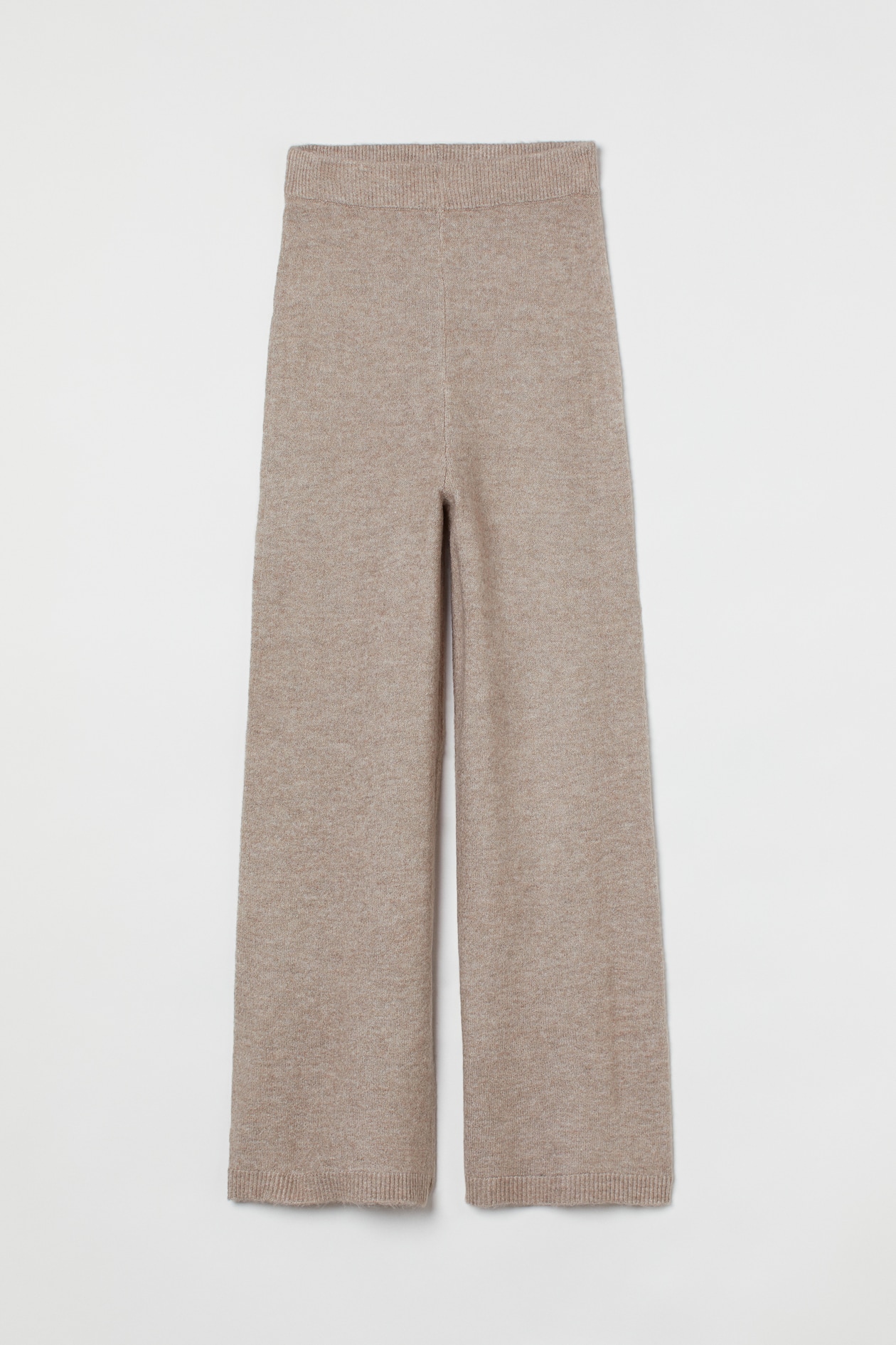 MAMA Knit Pants - High waist - Long - Light taupe - Ladies | H&M US