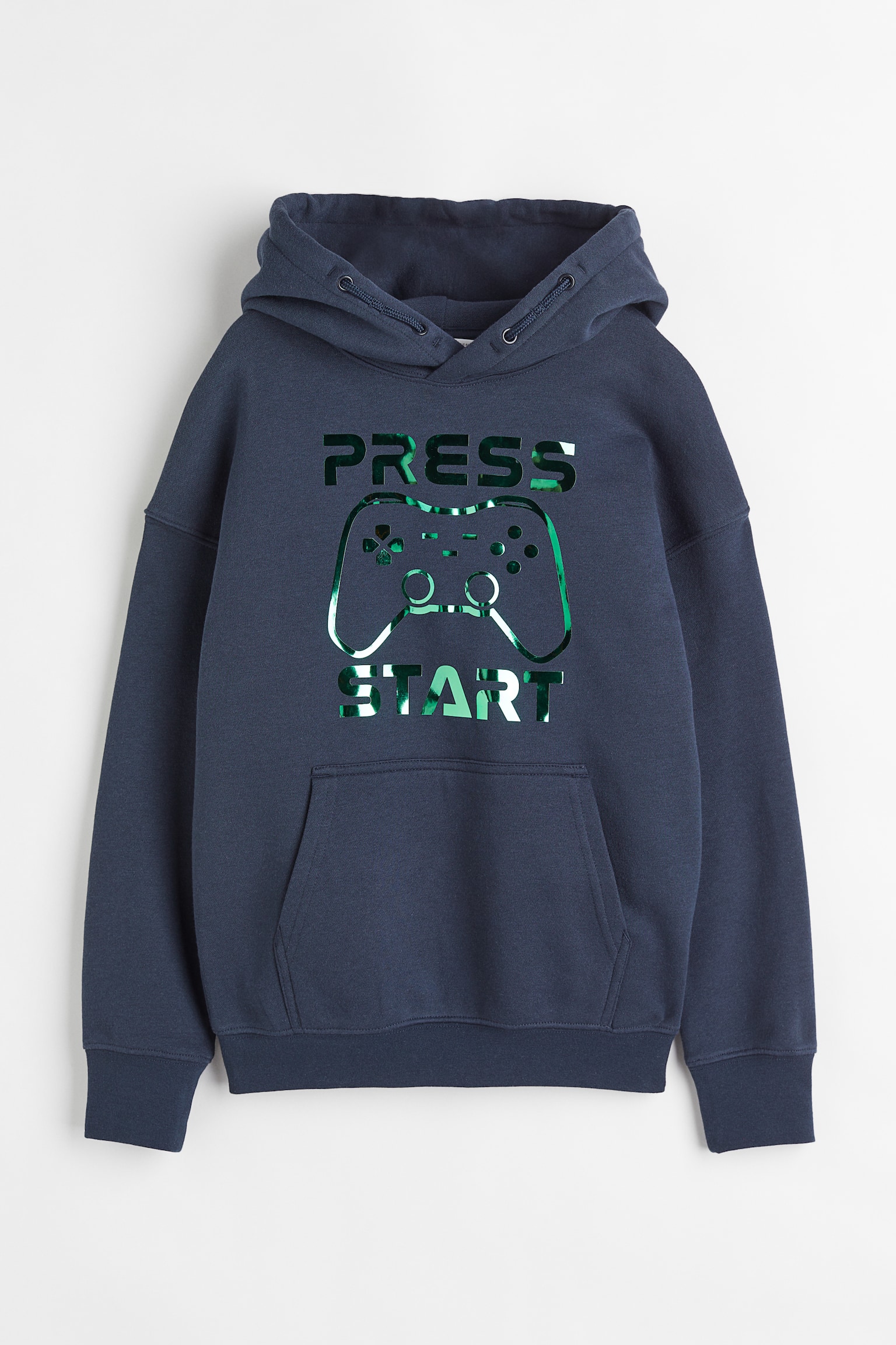 Felpa oversize con cappuccio - Blu navy/Press Start