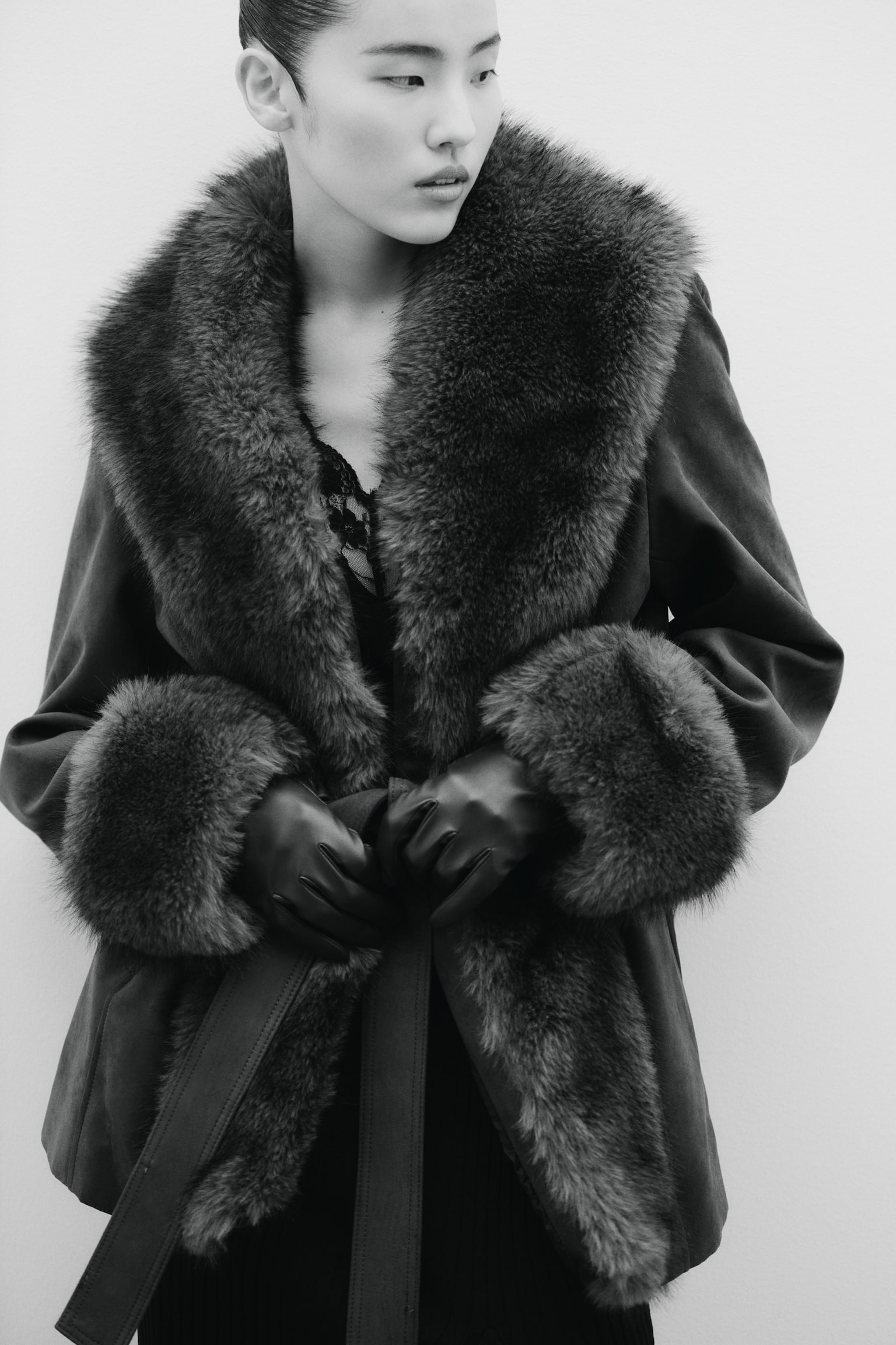 כפפות עם ציפוי - חום כהה/בורדו - 5