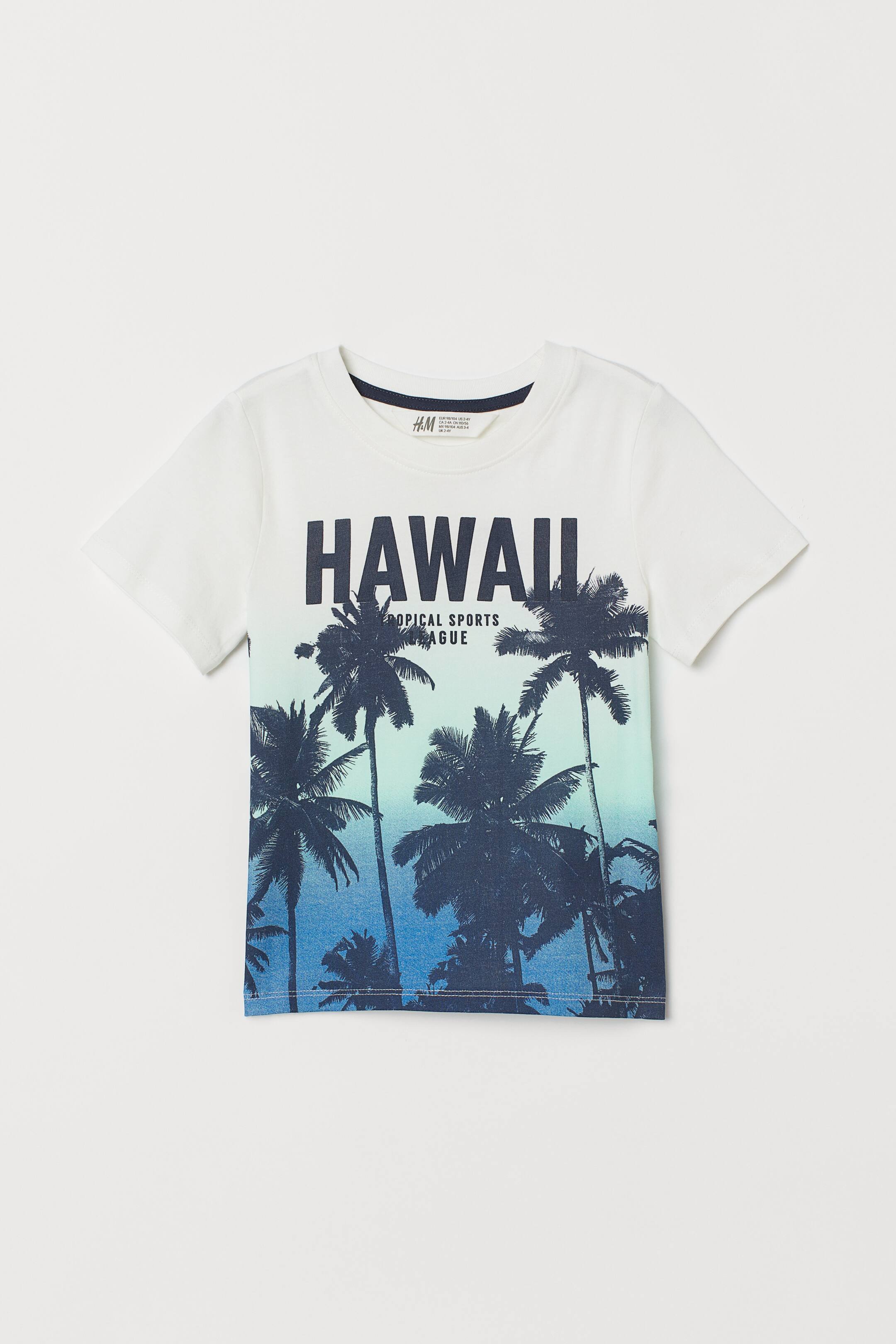 View larger image: T-shirt with print motif - White/Hawaii - Kids | H&M HK 1