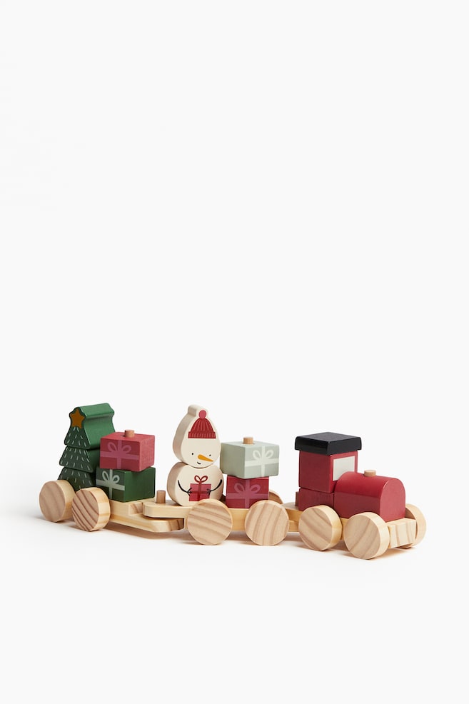Trenino in legno - Rosso/treno - 1