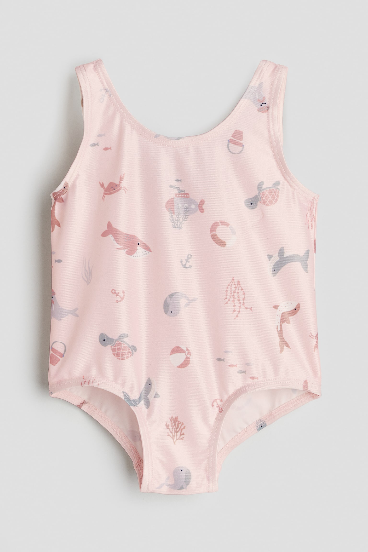 Patterned Swimsuit - Light pink/whales/Turquoise/dinosaurs/White/striped - 1