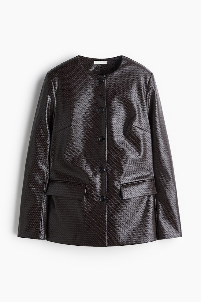 Coated jacket - Dark brown - 1