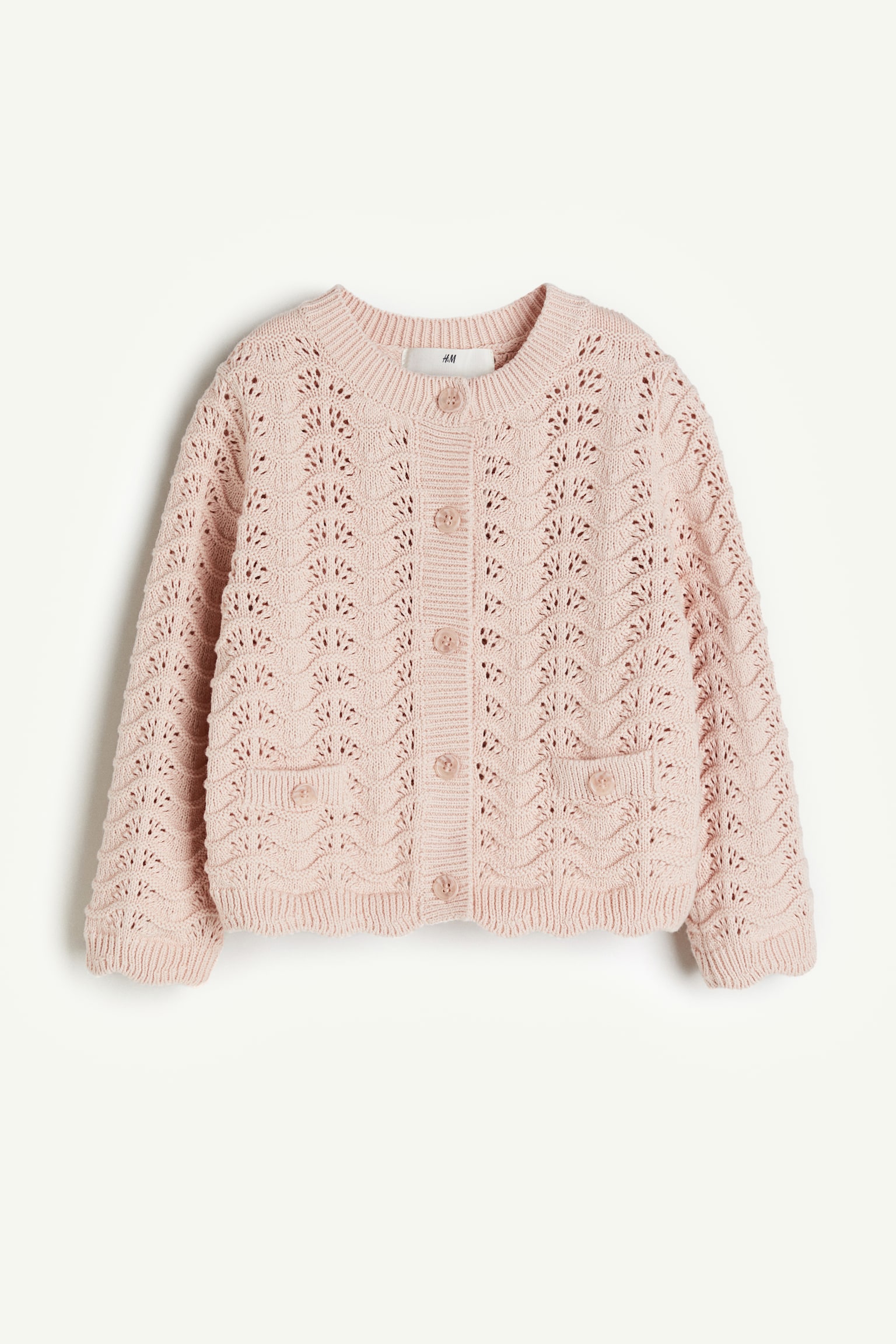 Pointelle Knit Cardigan - Pink/White/Pastel blue - 1