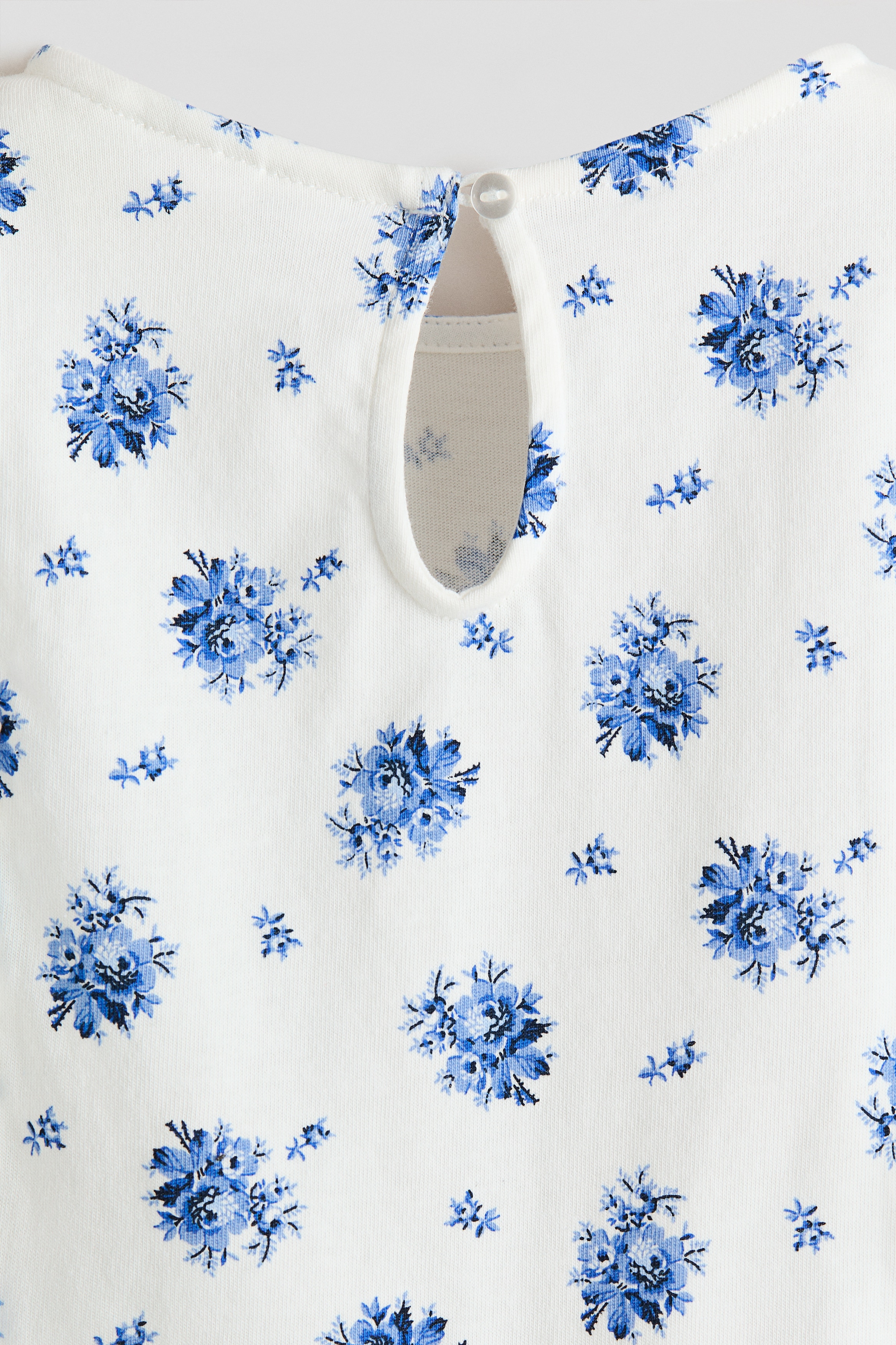 White/roses Flounce-Trimmed Cotton Top for kids | H&M CA