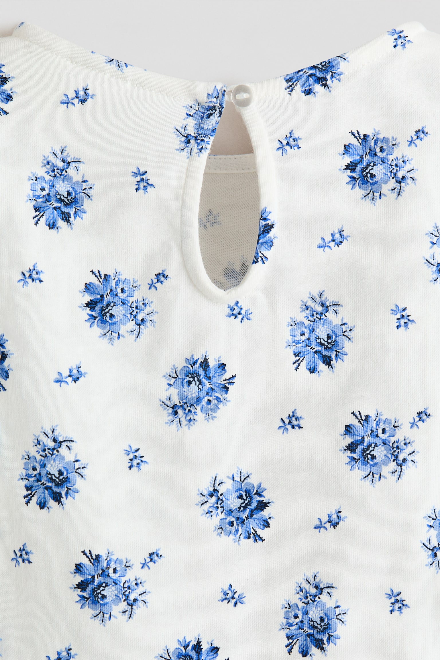 Детский топ H&M Flounce-Trimmed Cotton, цвет: Белый / С принтом — фото 4