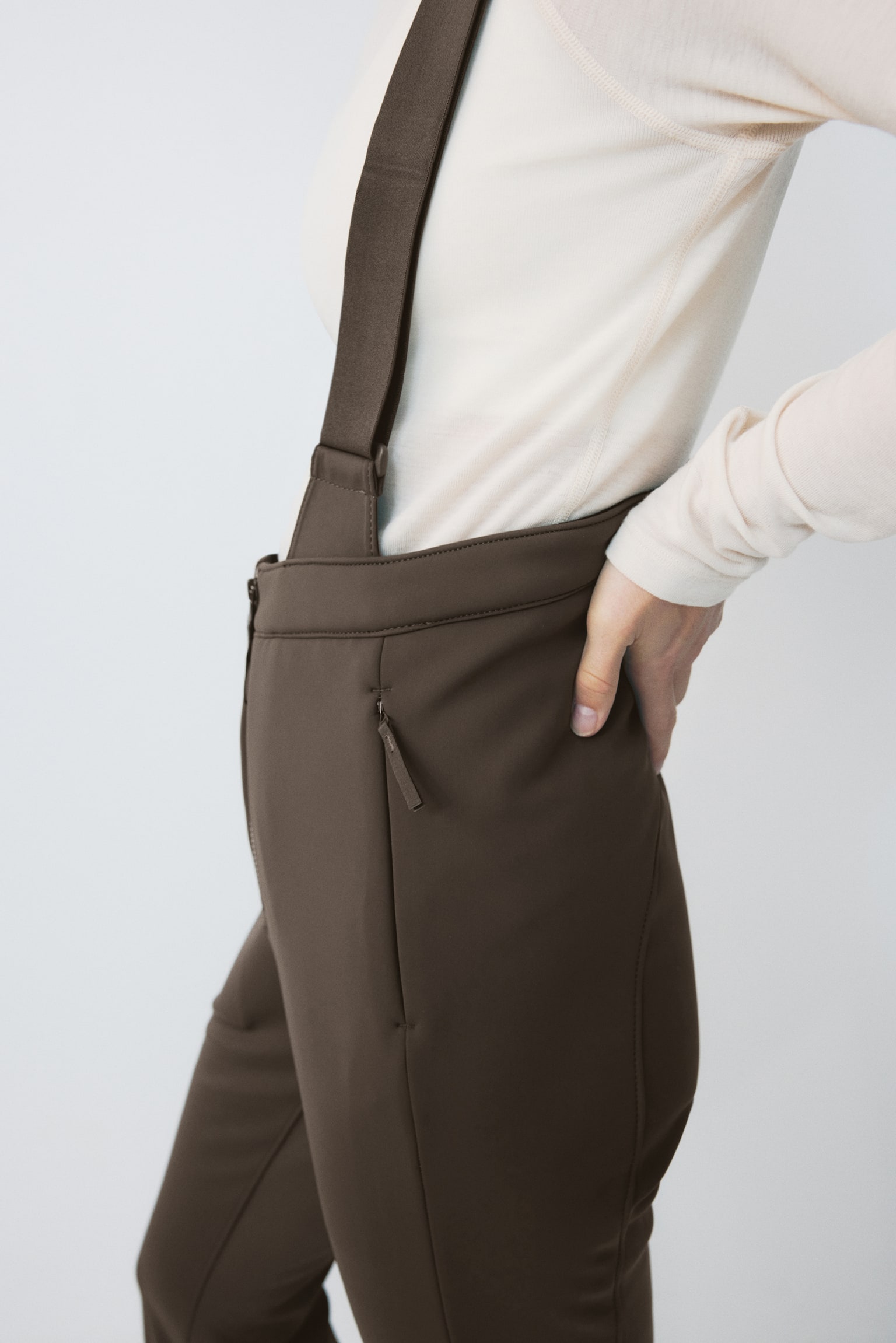 Water-repellent ski trousers - Coffee bean brown/Black/Aubergine purple/Plum red - 8