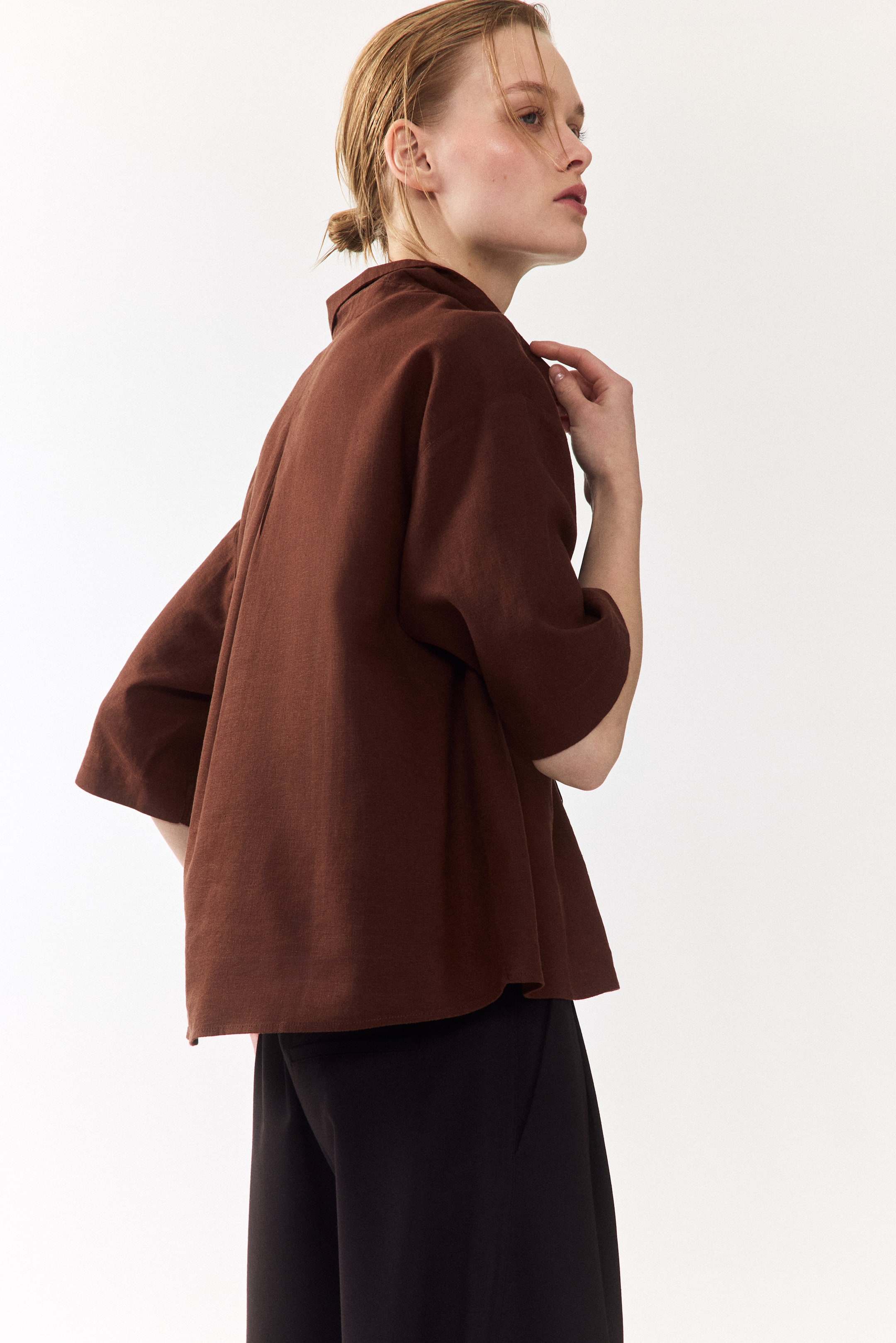 Oversized Linen-Blend Shirt