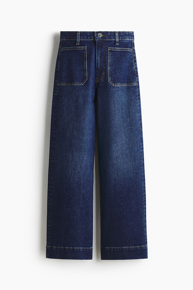 Wide High Jeans - Denim blue/White/Dark denim blue/Washed denim blue - 1
