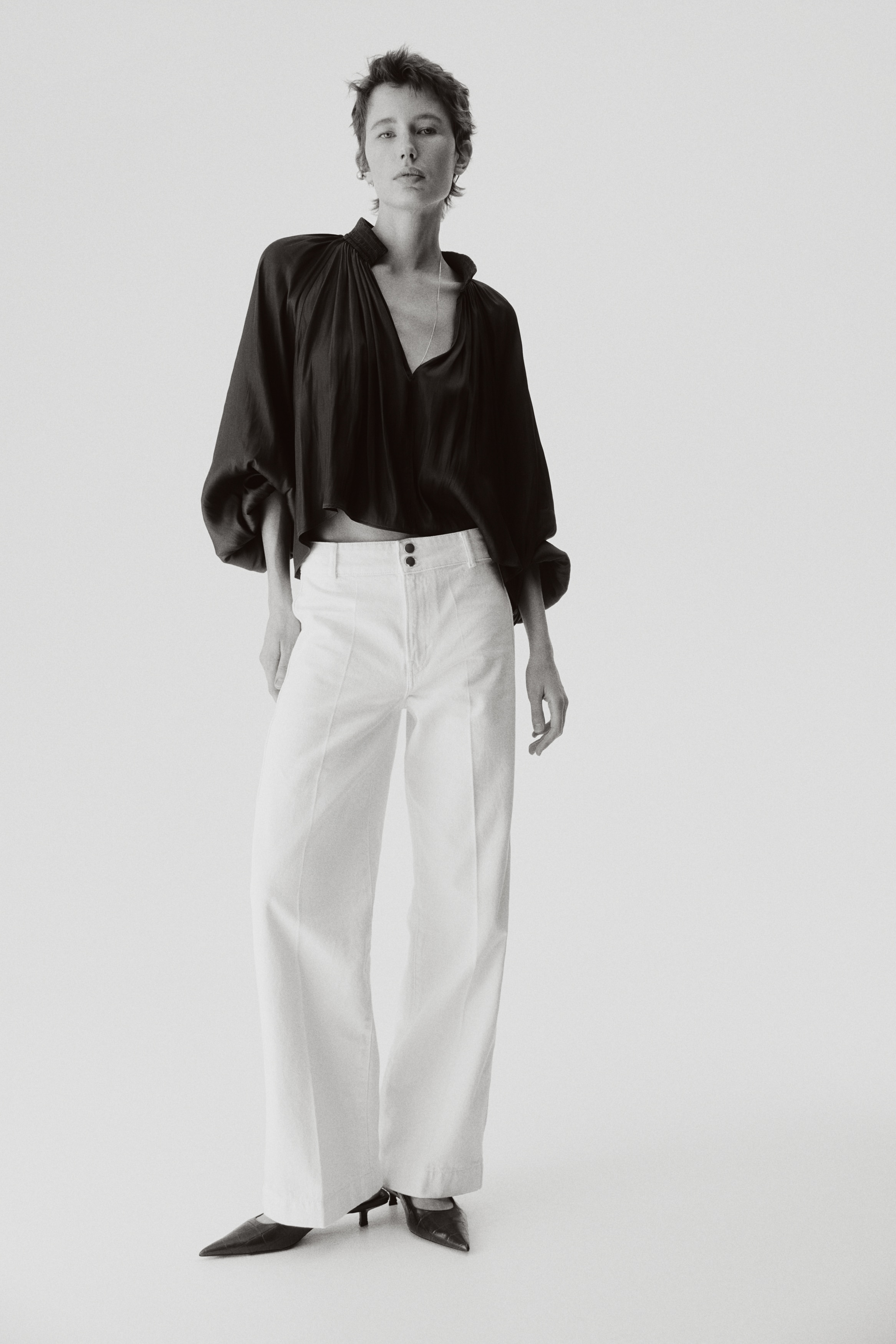 Wide High Waist Jeans - Blanc/Bleu denim foncé/Bleu denim/Bleu denim clair